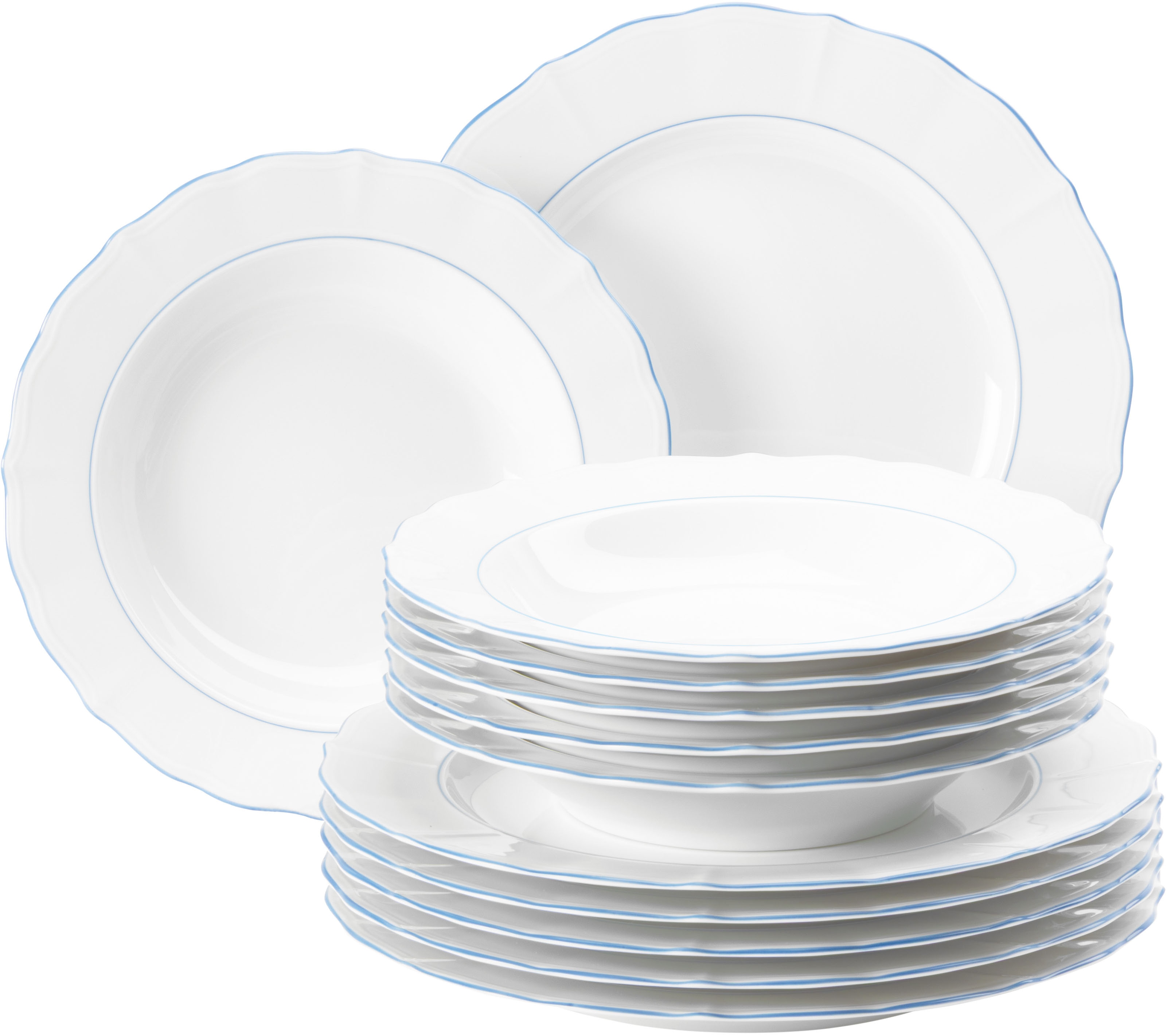 Seltmann Weiden Tafelservice "Tafelservice 12-teilig Sonate Blue Lines, Tel günstig online kaufen