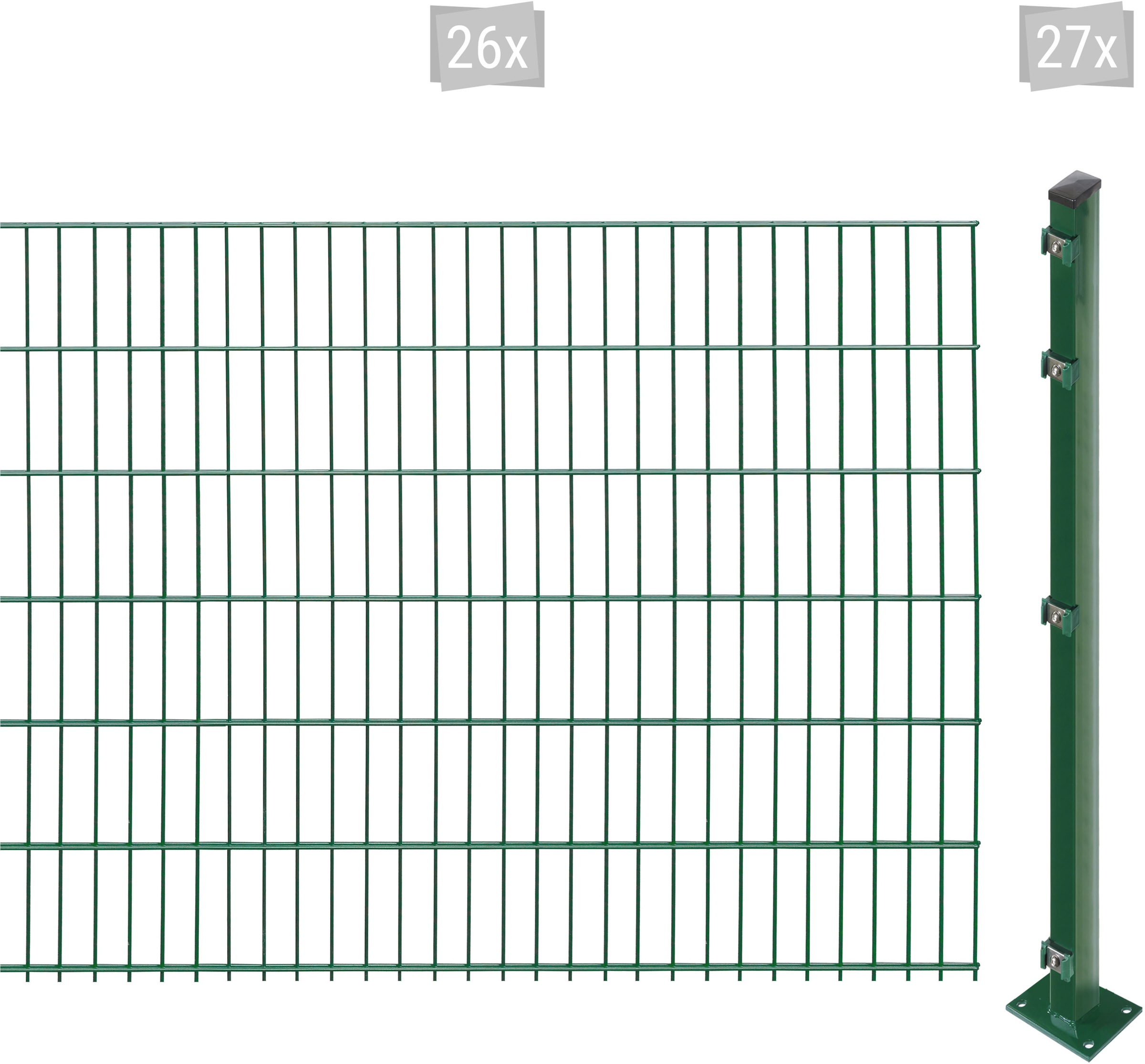 Arvotec Doppelstabmattenzaun "EASY 123 zum Aufschrauben", Zaunhöhe 123 cm, Zaunlänge 2 - 60 m