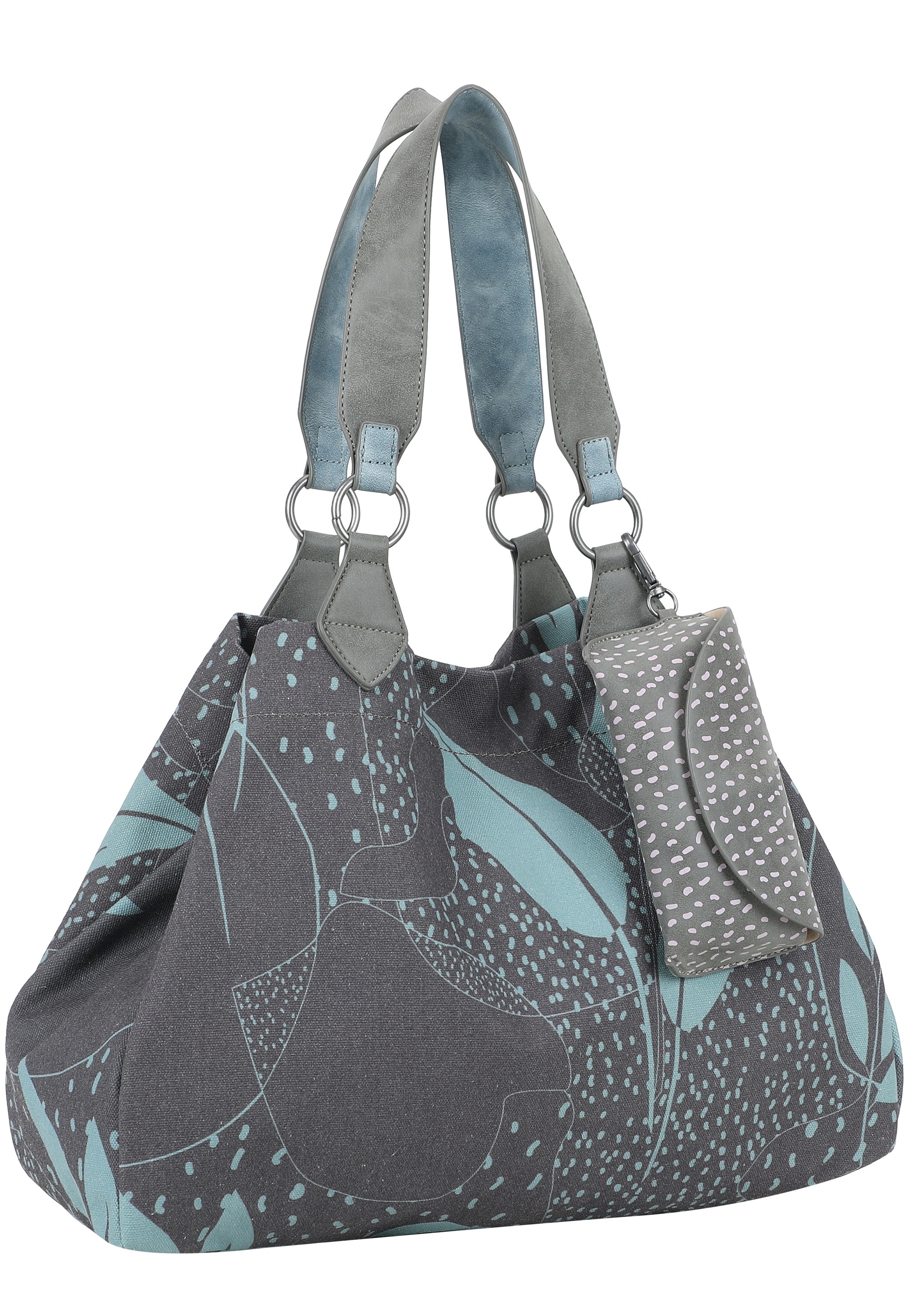 Fritzi aus Preußen Henkeltasche "Leaves Canvas Anthra Ice" mit abnehmbarem günstig online kaufen