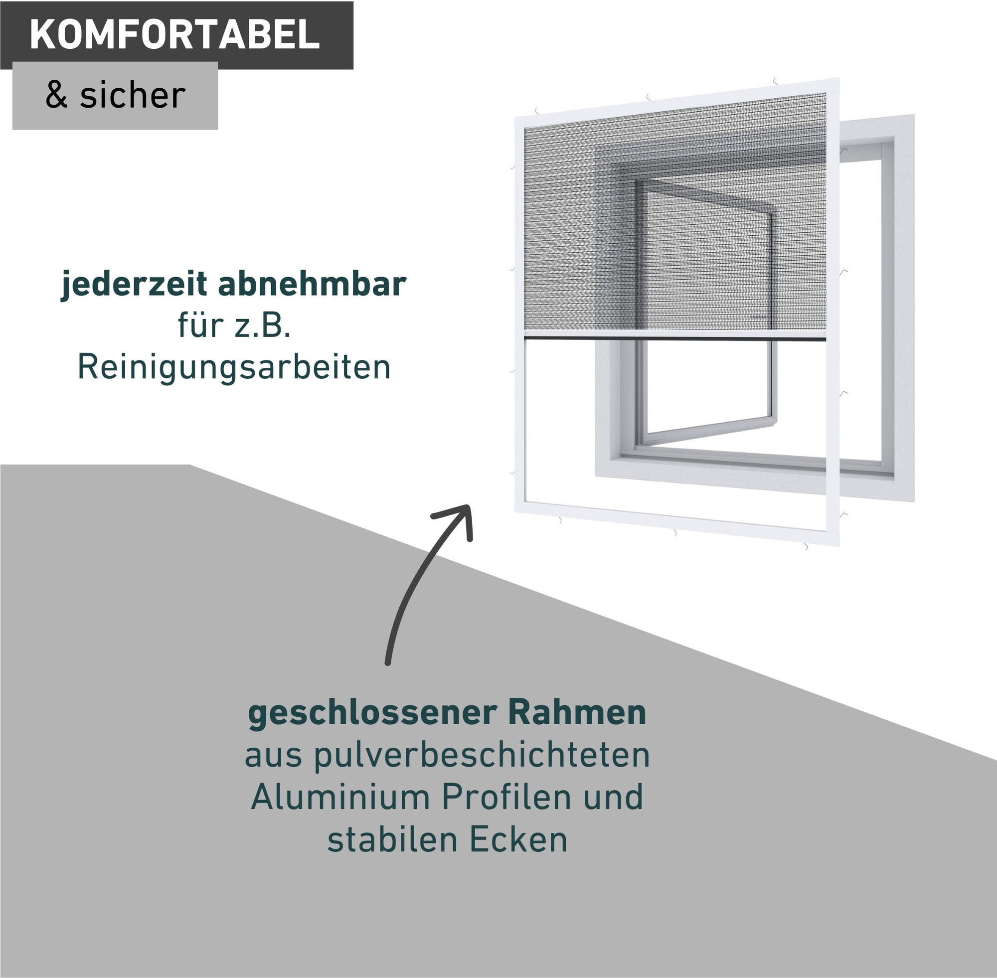 Windhager Insektenschutzplissee »Plisseefenster ULTRA FLAT«, halbtransparent, ohne Bohren, verspannt, Insektenschutz Plissee für Fenster ohne bohren, 130 x 150 cm, weiß