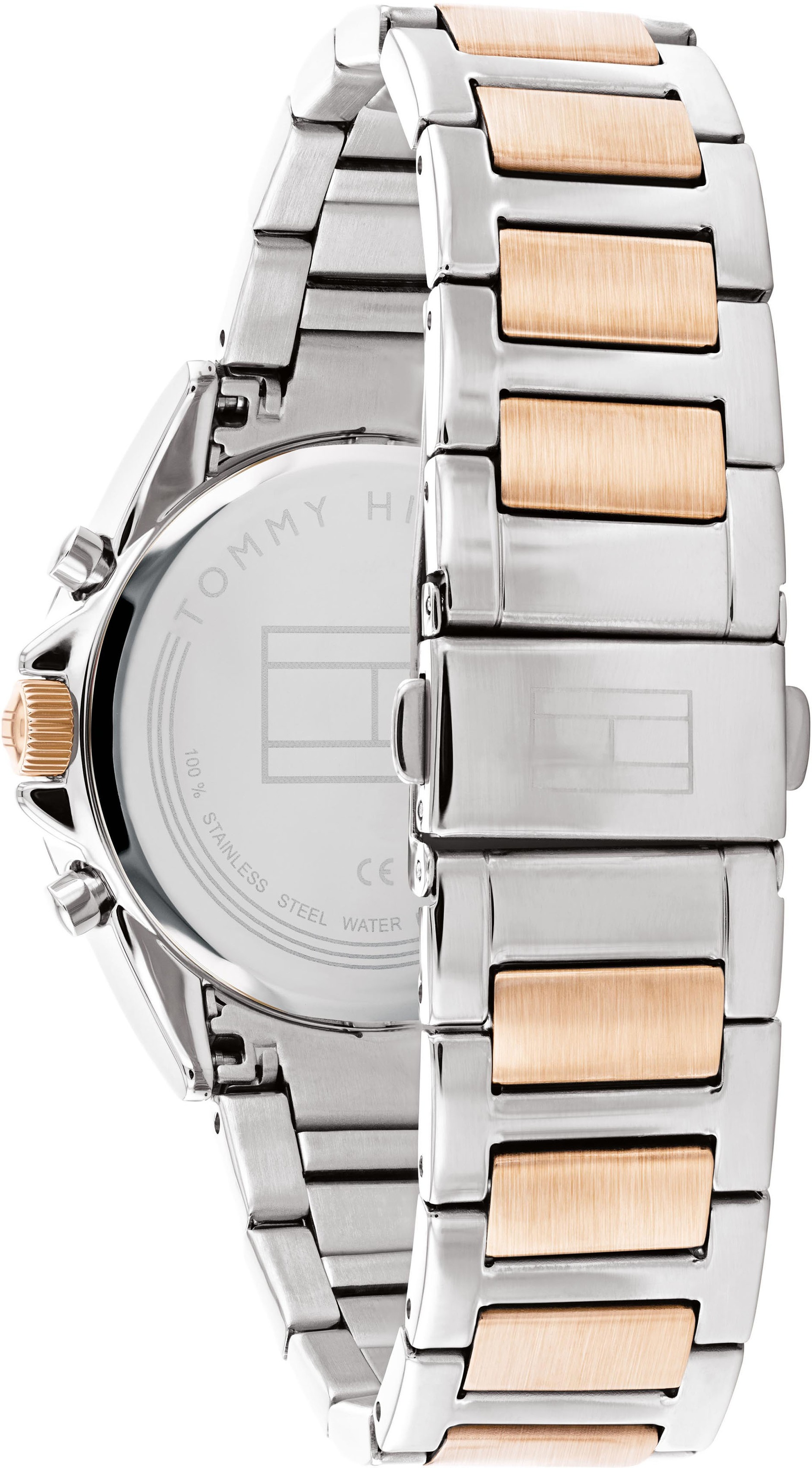 Tommy Hilfiger Multifunktionsuhr »KENNEDY«, Quarzuhr, Armbanduhr, Damen, Datum, Glaskristalle, Edelstahlarmband