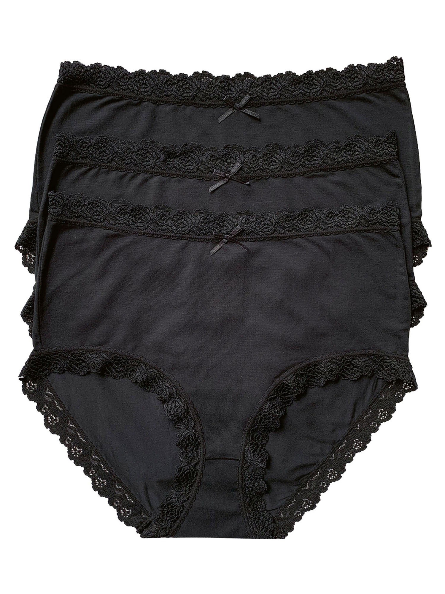 NINA VON C. Damen Taillenslip "3er Pack Damen Taillenslip Multiple Packs", Gr. 46, schwarz, Obermaterial: 95% Modal CMD. 5% Elasthan EL., Unterhosen