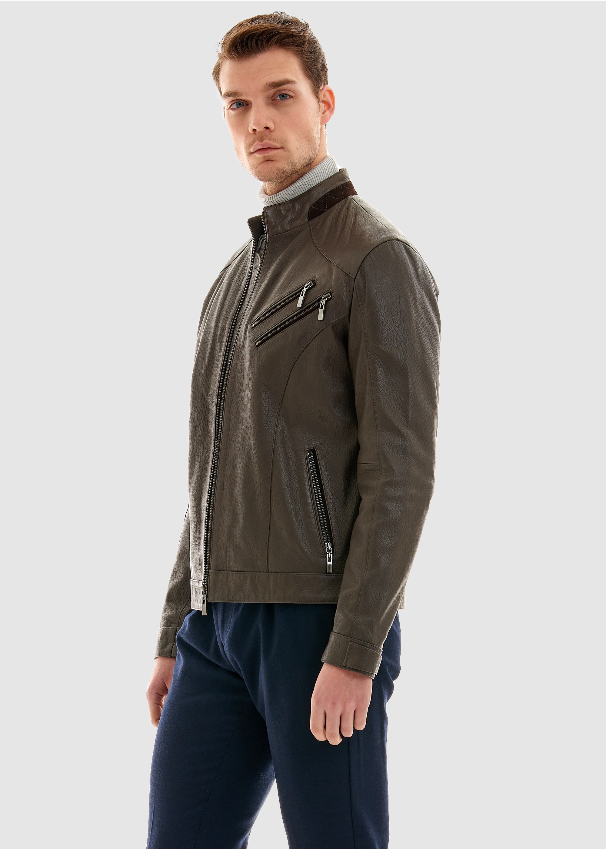 Pierre Cardin Lederjacke, in tollem Biker-Look