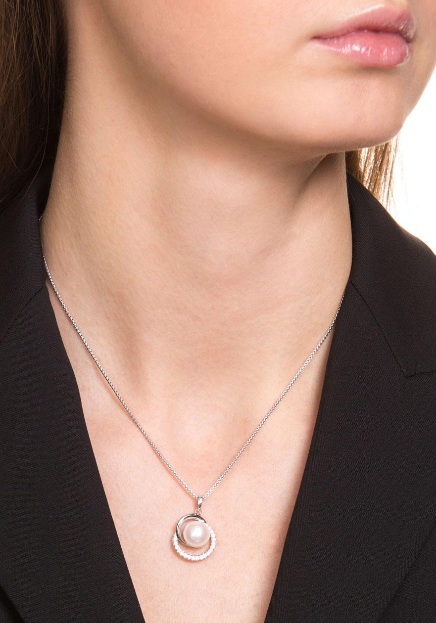 JOOP! Kette mit Anhänger »2023380«, mit Zirkonia (synth.) - mit Süßwasserzuchtperle