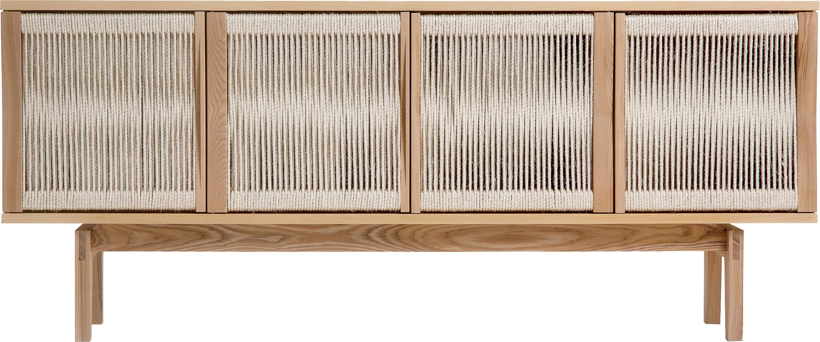 Woodman Sideboard Lidia, mit Türenfronten aus geflochtenem nartürlichem Hanfseil, Breite 180 cm