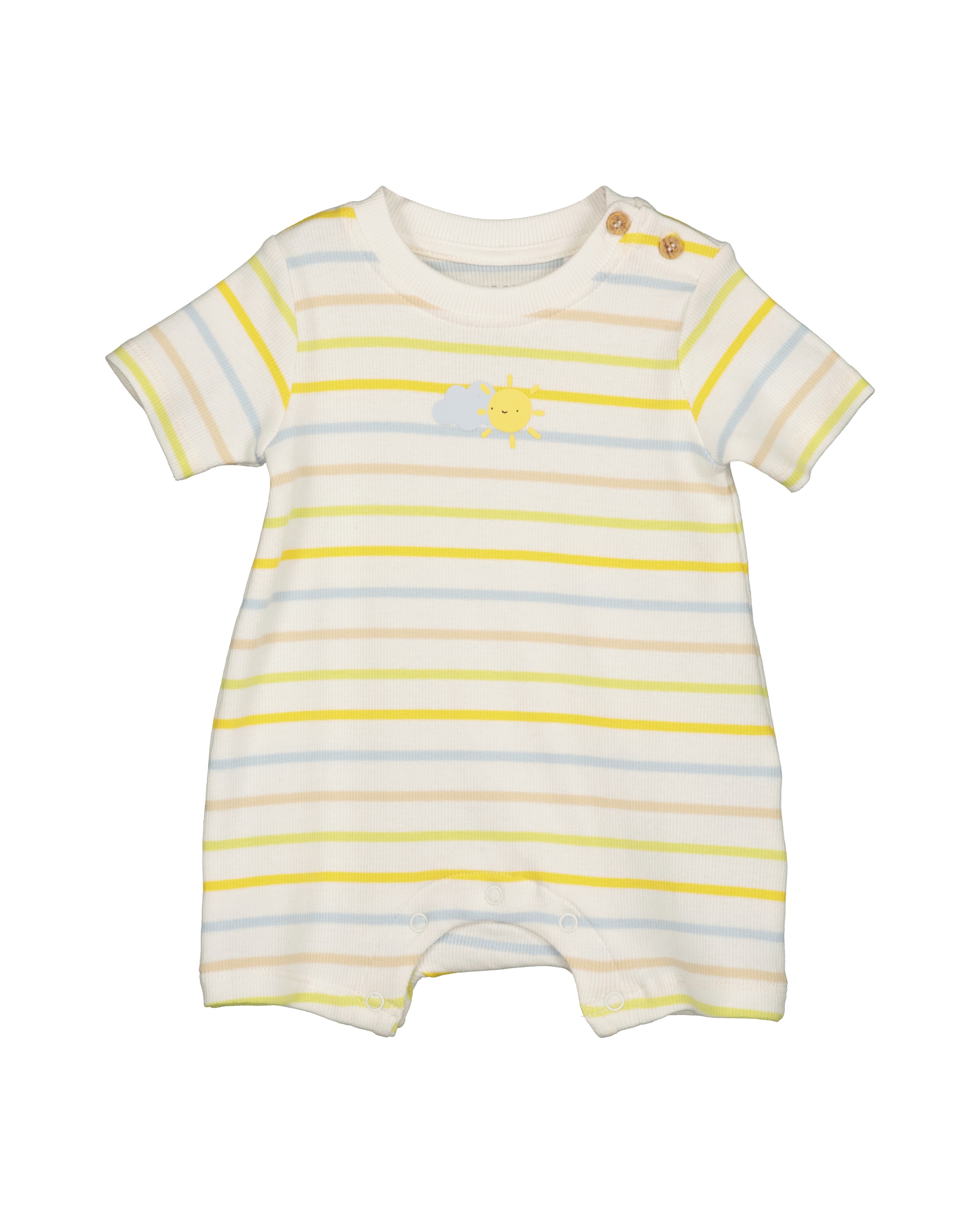 BLUE SEVEN Jungen Strampler "Blue Seven Strampler kurzarm", Gr. 680109, sanftes weiß ao, 100% Baumwolle, Overalls