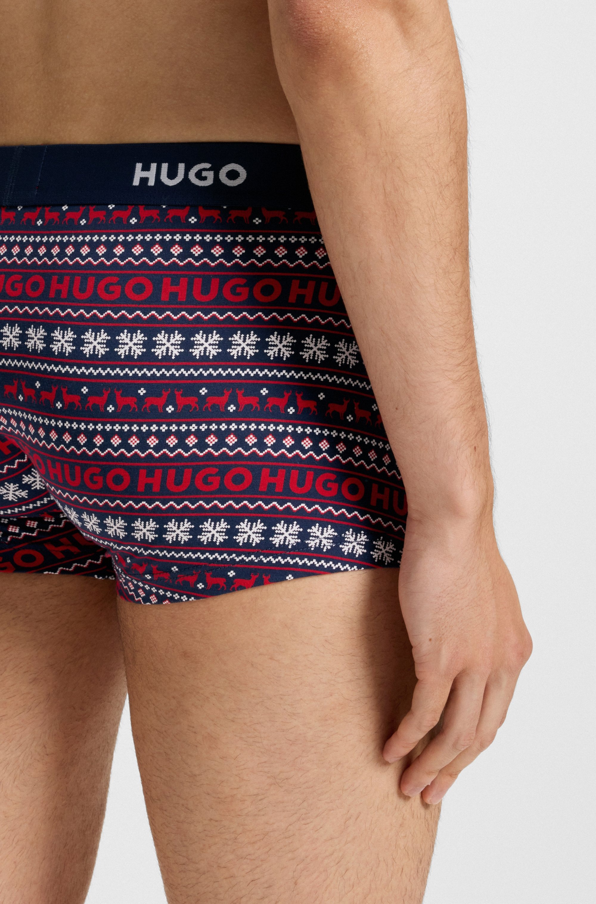HUGO Underwear Trunk »TRUNK TRIPLET DESIGN« Packung, 3 Stk. mit Logobund