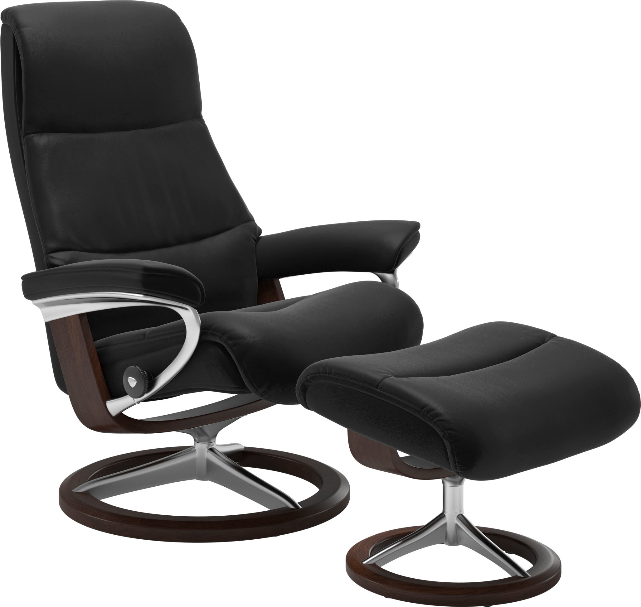 Relaxsessel STRESSLESS "View", schwarz (schwarz paloma), B:78cm H:108cm T:78cm, Leder BATICK: BATICK ist ein leicht korrigiertes, durchgefärbtes und genarbtes Möbelleder, bei dem die meisten Unebenheiten und Spuren in der Regel entfernt wurden.;Leder PALO 7