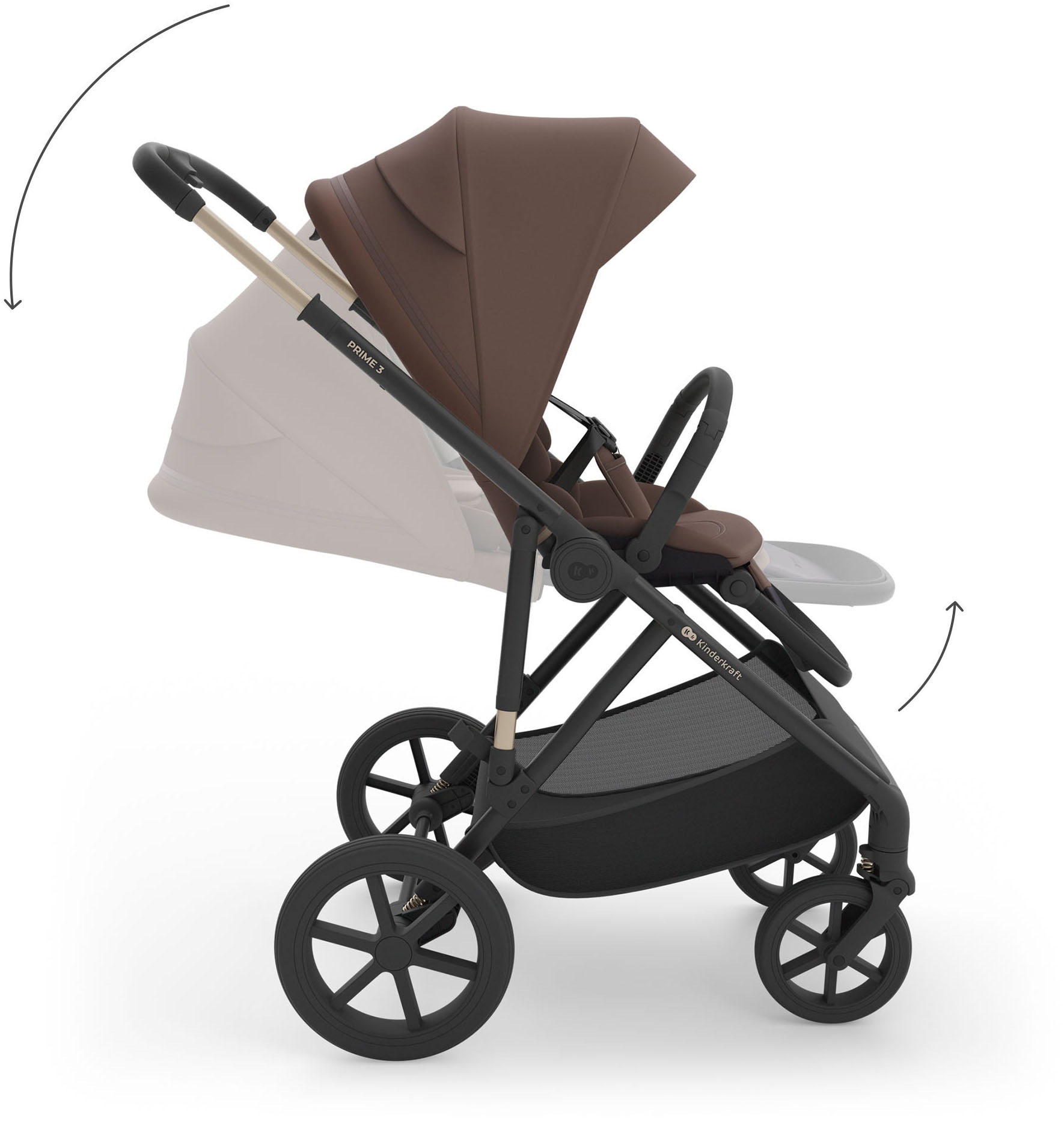 Kinderkraft Kombi-Kinderwagen »PRIME 3 3in1« 22 kg inkl. Babyschale MINK