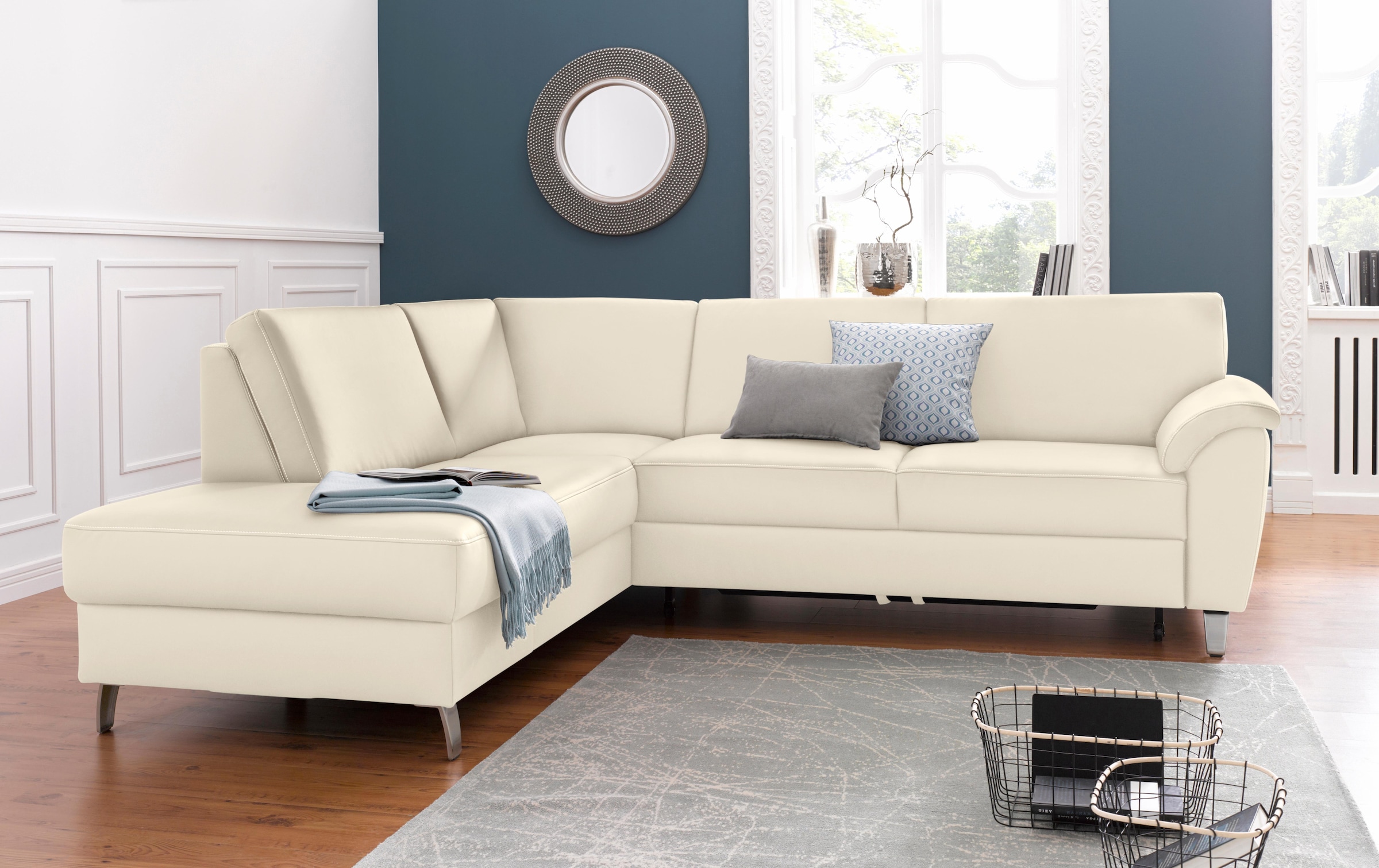 sit&more Ecksofa "Texel L-Form", mit Federkern, wahlweise mit Bettfunktion und Bettkasten