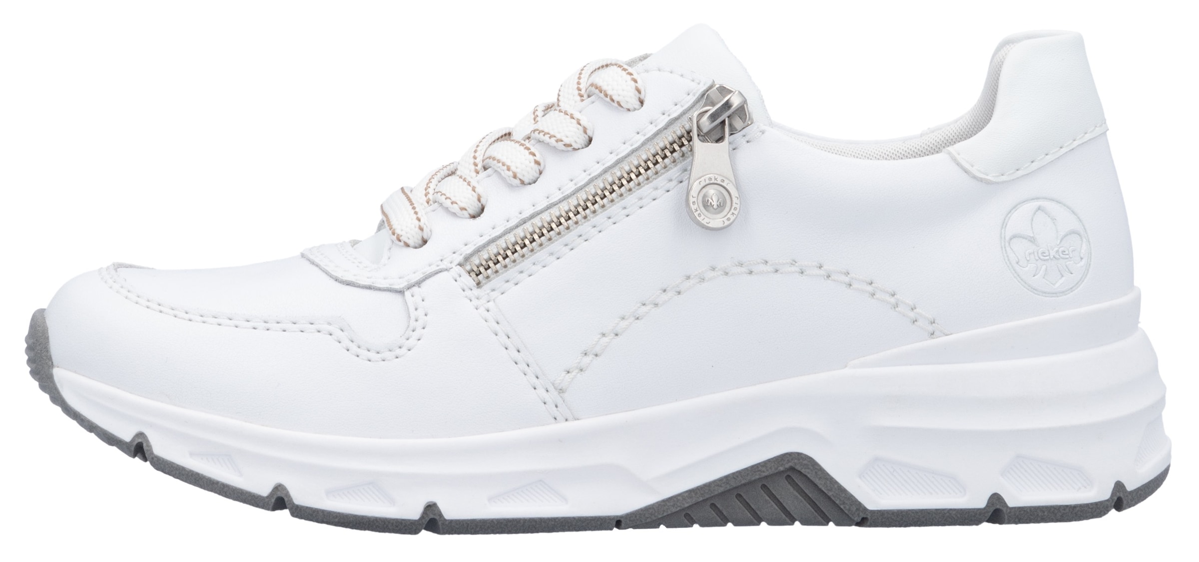 Rieker Sneaker, mit seitlichem Reißverschluss, Freizeitschuh, Halbschuh, Schnürschuh