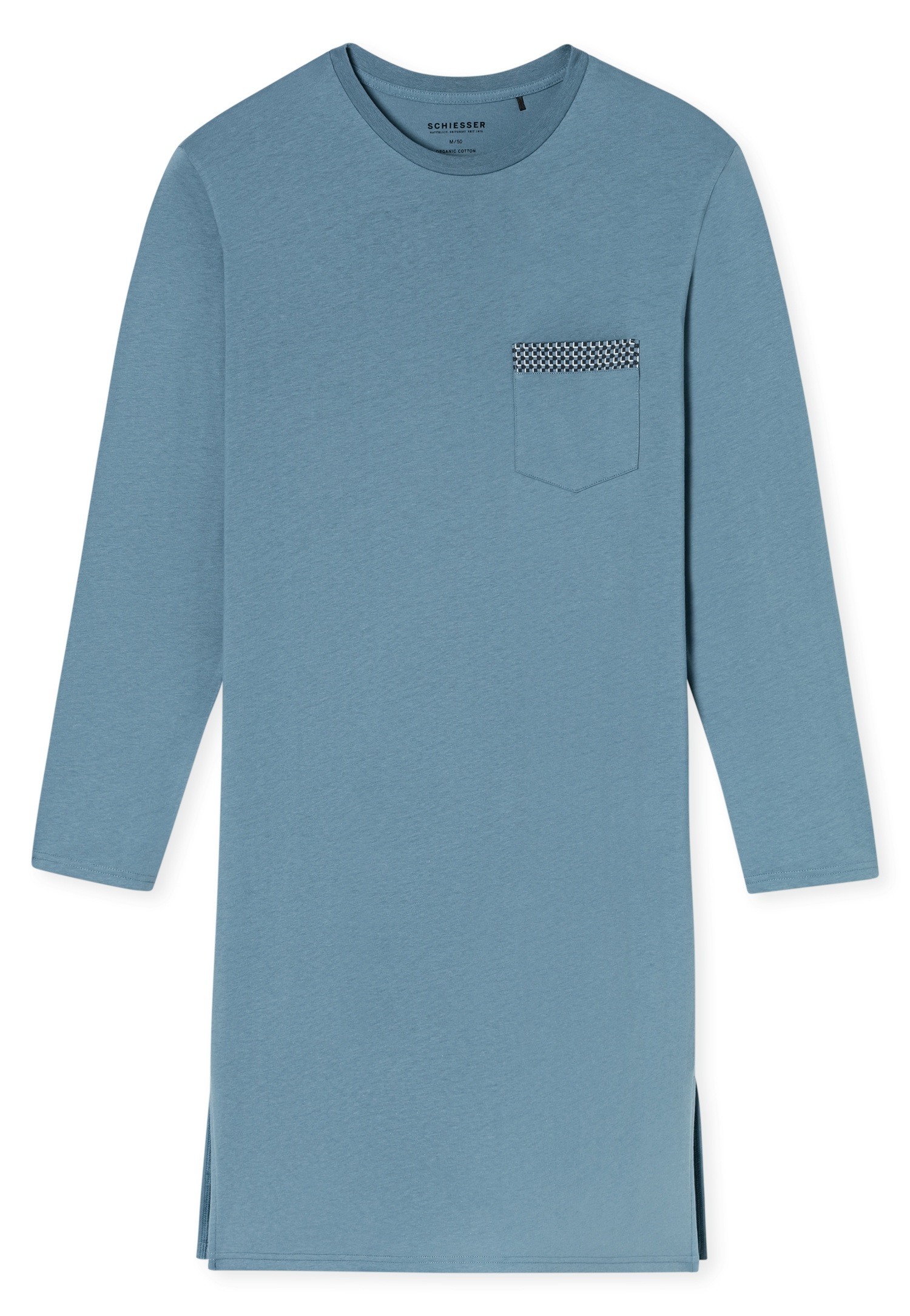 Schiesser Nachthemd "Comfort Nightwear" Brusttasche seitliche Schlitze, wei günstig online kaufen