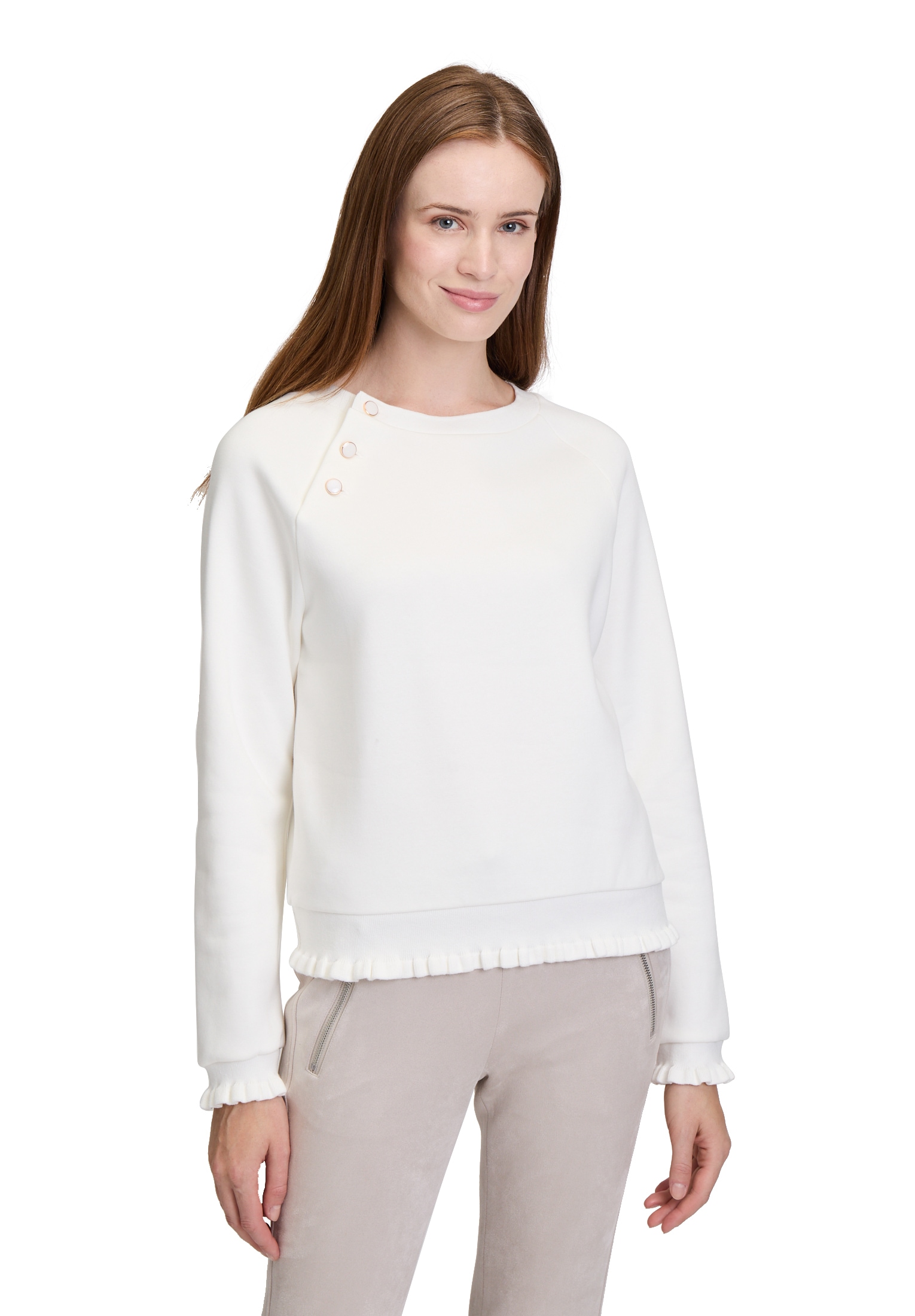 Cartoon Sweatshirt "Cartoon Damen Sweatshirt mit Rippbündchen", Rüschen günstig online kaufen