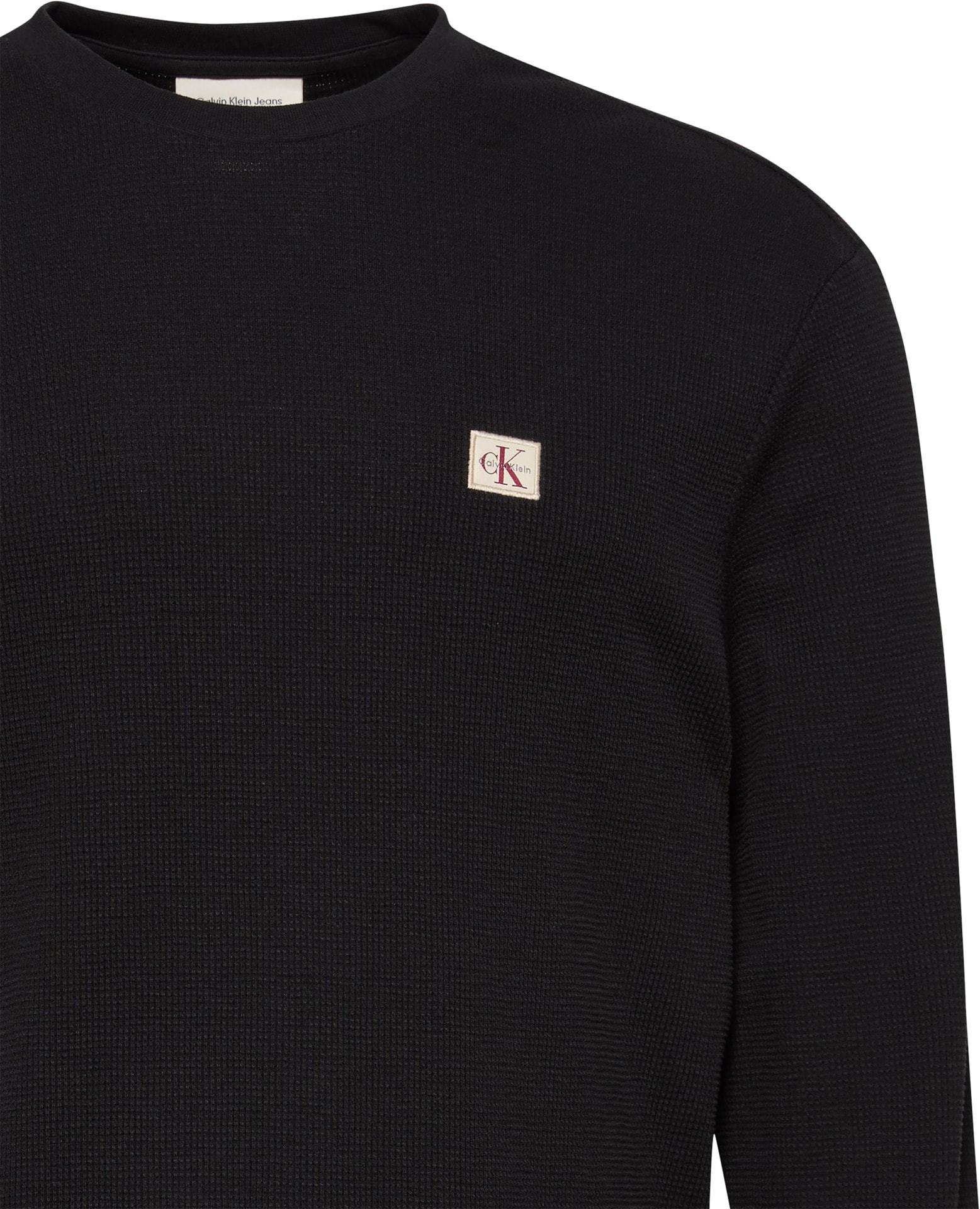 Calvin Klein Jeans Langarmshirt »LS WAFFLE BADGE CREWNK TEE«, Mit Rundhalsausschnitt