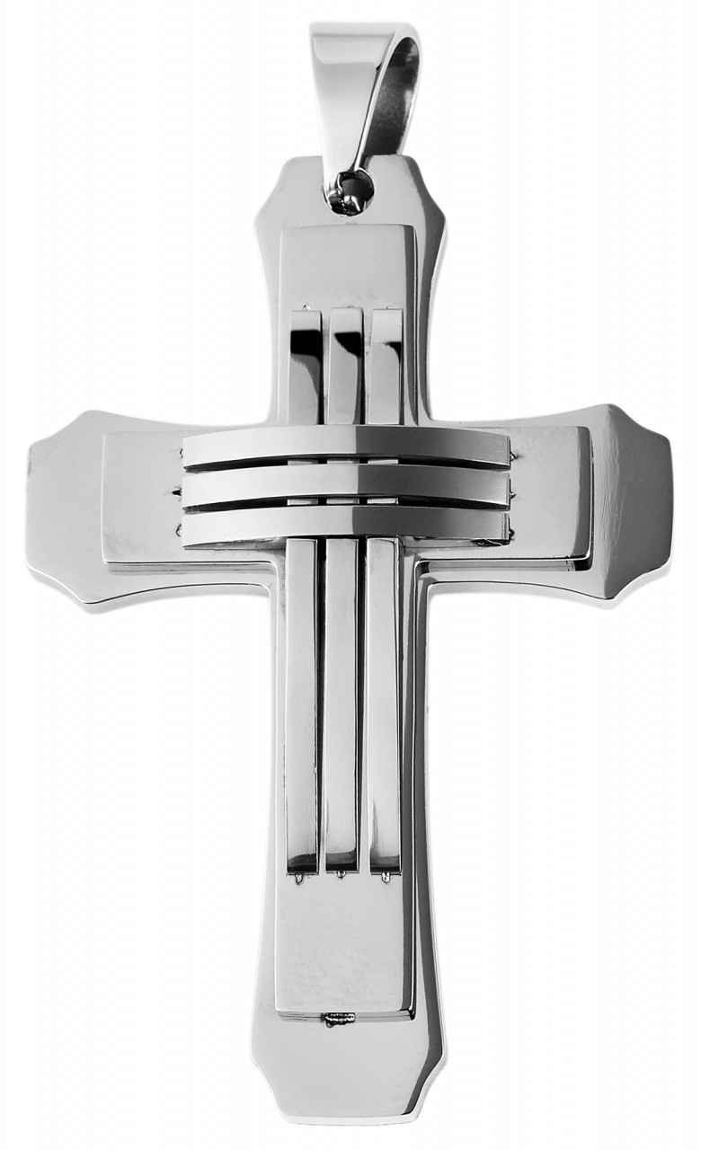Adelia's Stainless Steel Cross Pendant Silver