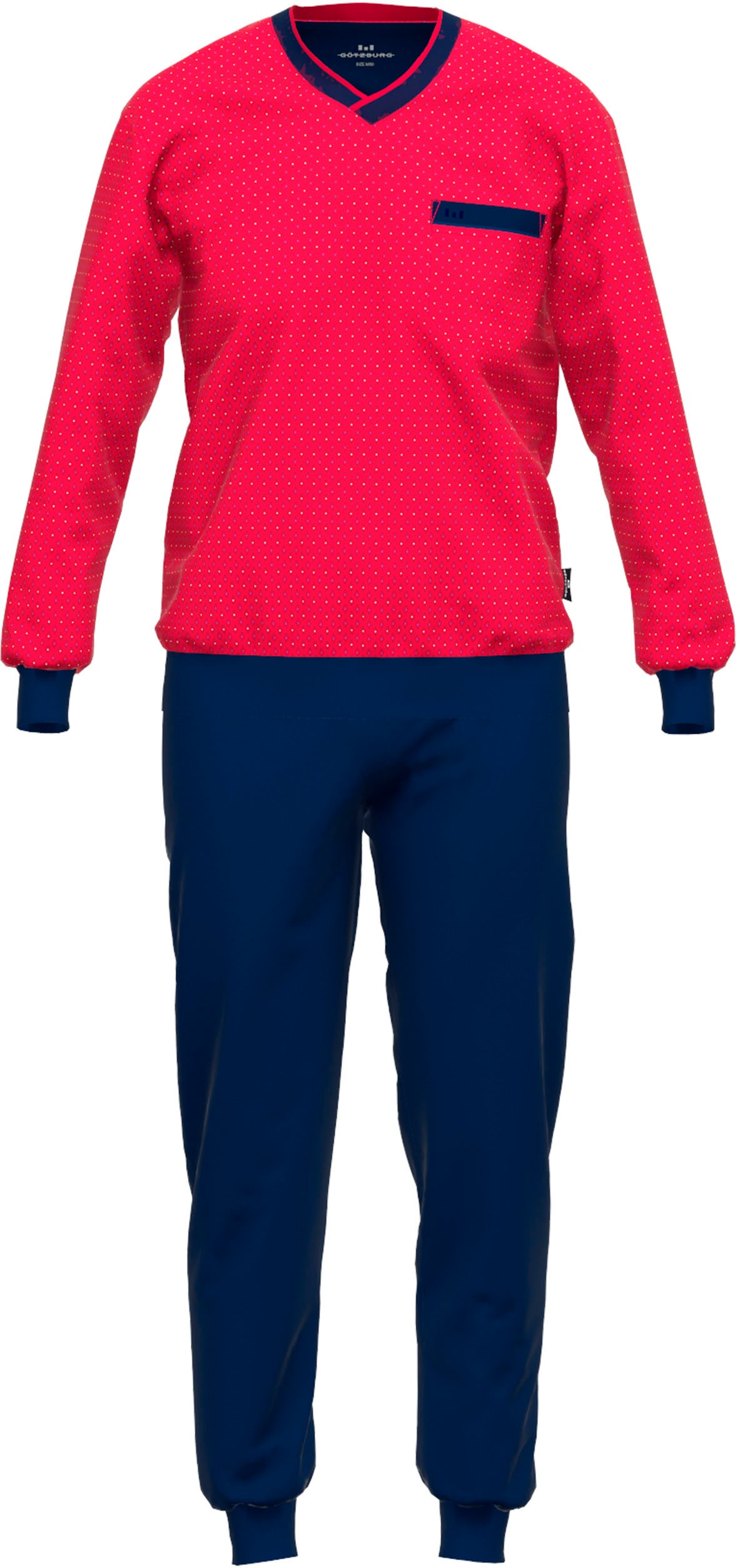 GÖTZBURG Pyjama "Manhattan", (2 tlg.), Langarm, V-Ausschnitt, lange Hose, V günstig online kaufen