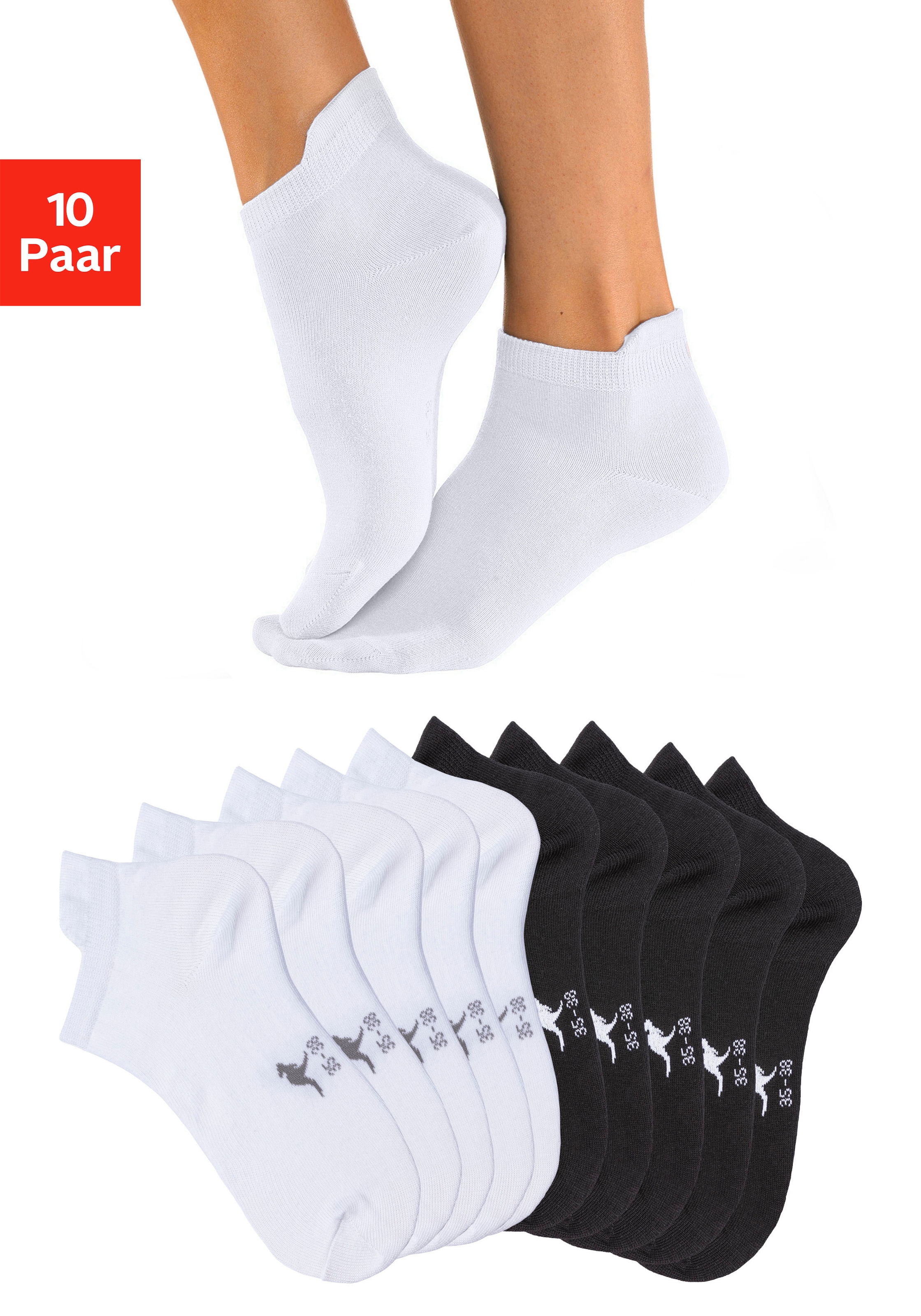 KangaROOS Sneakersocken Packung, 10 Stk. tlg. mit erhöhtem Bündchen günstig online kaufen