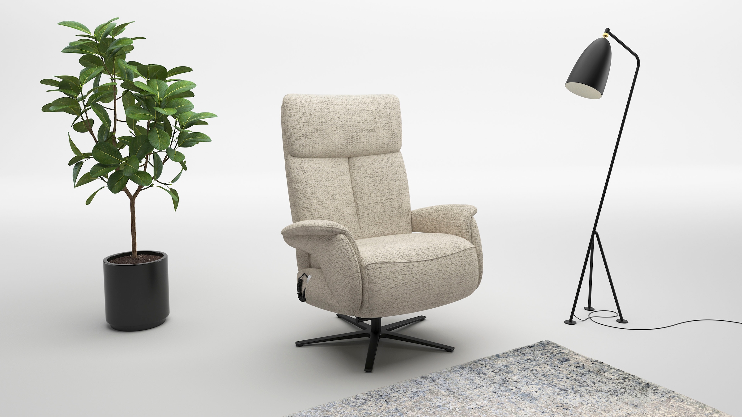 sit&more TV-Sessel "Triple Seven Xtra large, bis 200kg belastbar, mit Herz-Waage Funktion" inkl. Kopfteil- & Drehfunktion, wahlweise mit Akku und Aufstehhilfe