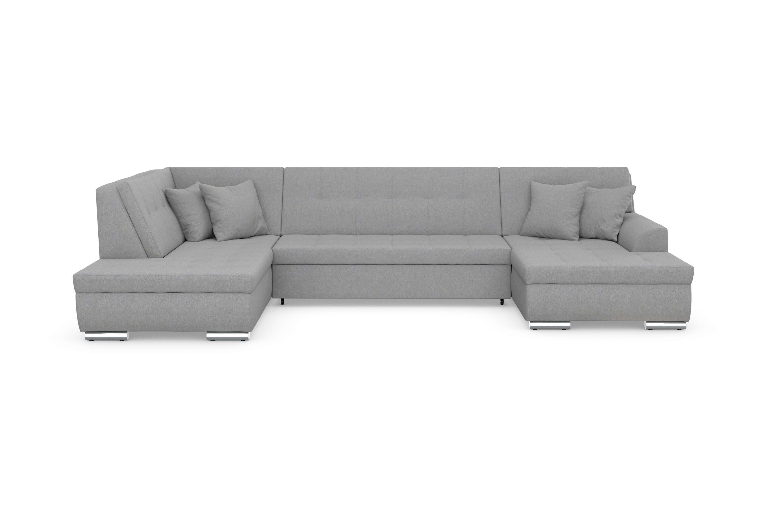 DOMO collection Wohnlandschaft "TREVISO inkl. Zierkissen, moderne Steppung, XXL: 364x201x83 cm" wahlweise mit Bettfunktion, in vielen Bezugsarten auch in Cord U-Form