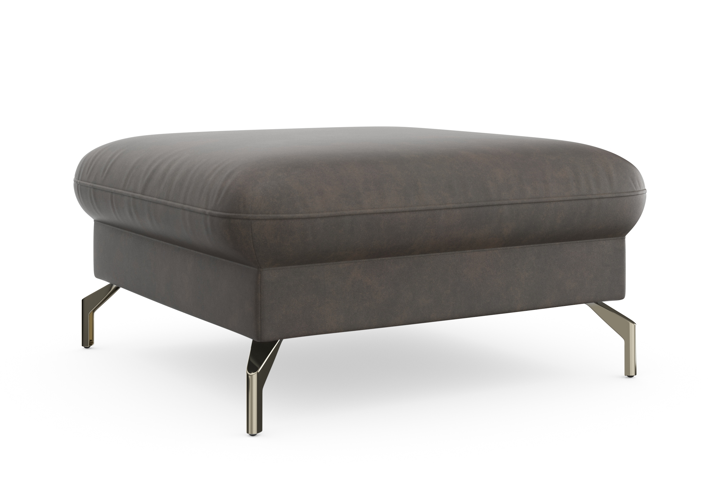 sit&more Hocker »Fashion«, inklusive Federkern, mit satinierten Nickelfüßen