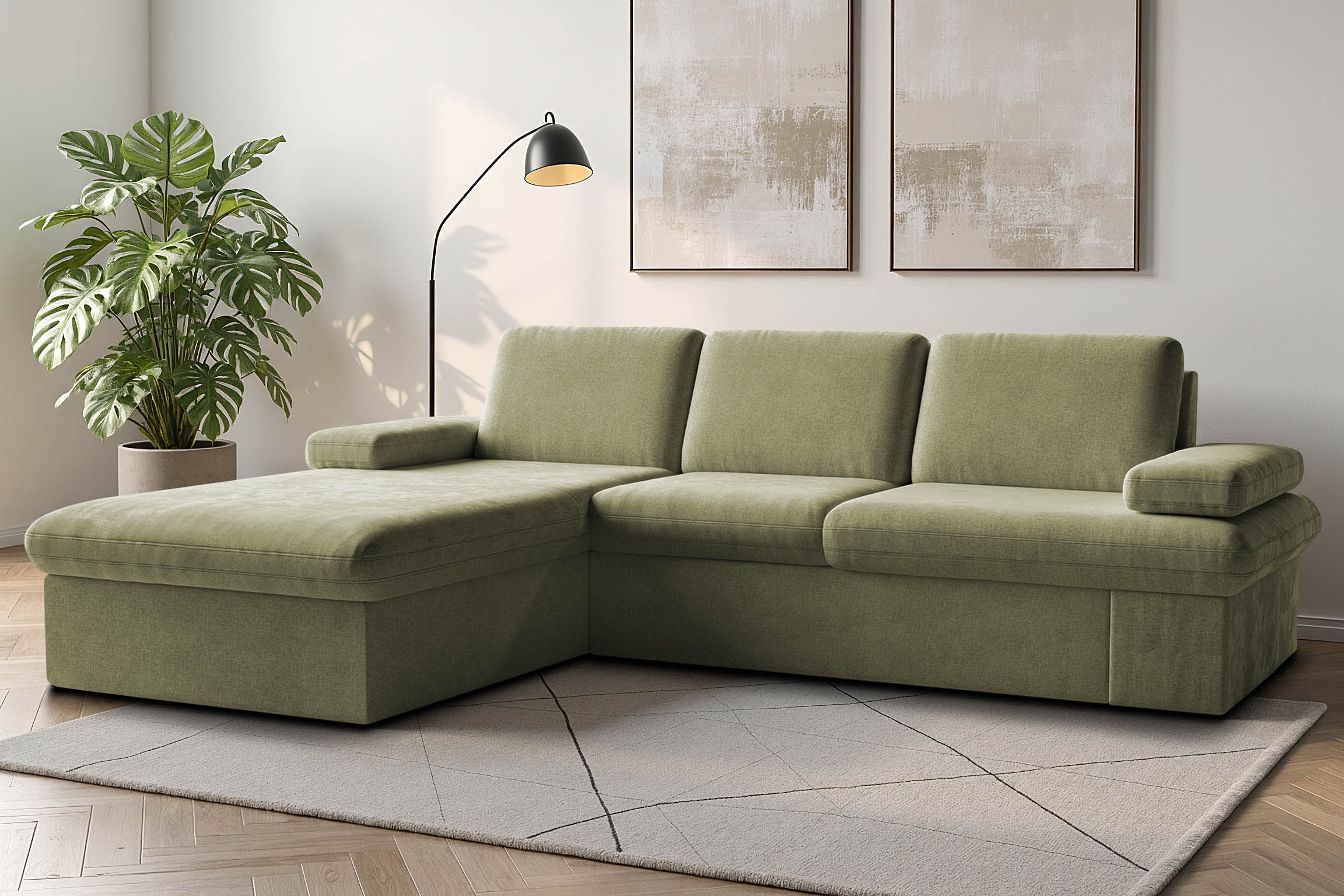 sit&more Ecksofa "Moreno L-Form, B: 247 cm" mit Armteilverstellung, optional Schlaffunktion