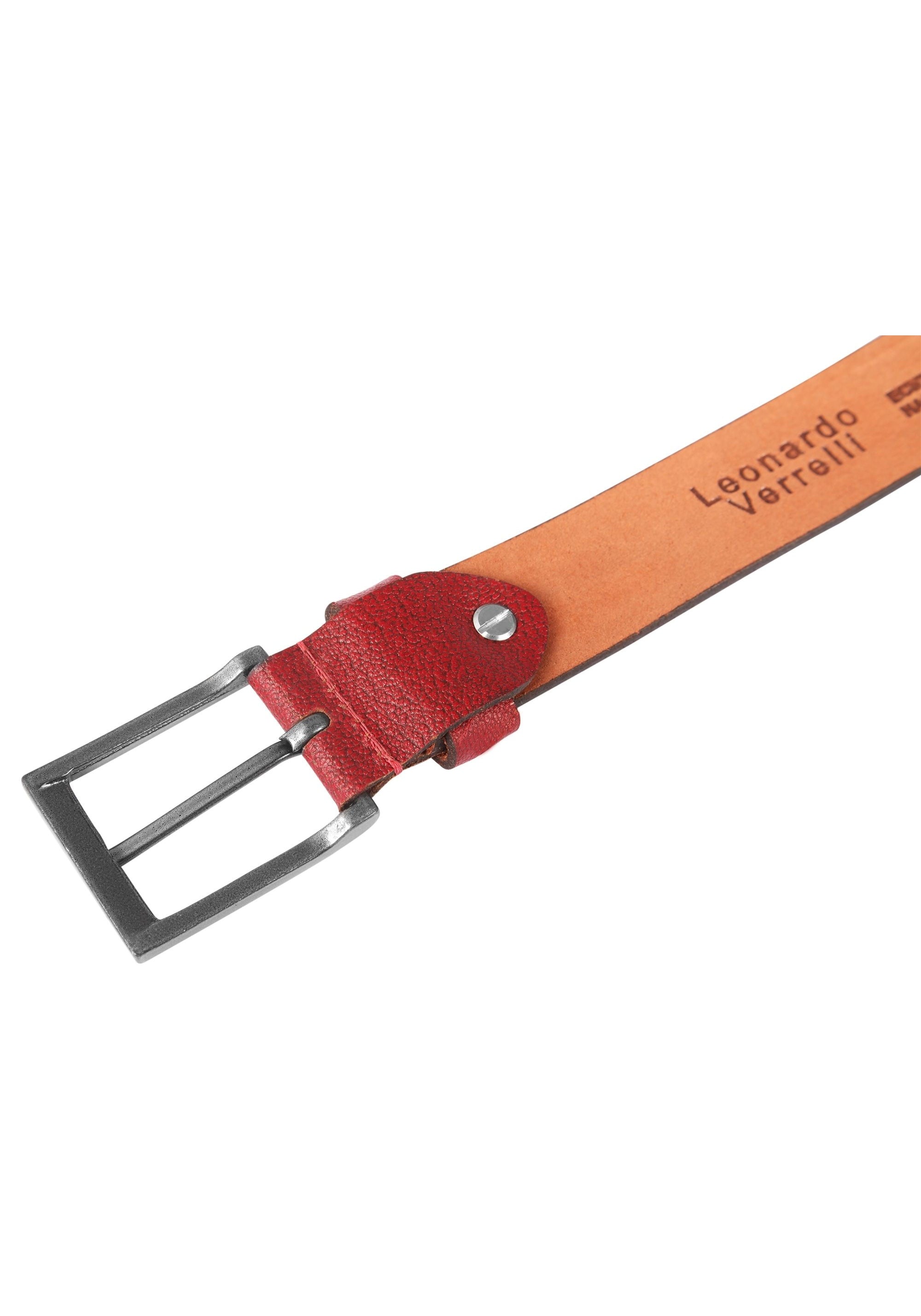Leonardo Verrelli Ledergürtel »80 cm - 140 cm (Bundweite) in Rot aus 100% Echtleder, kürzbar«