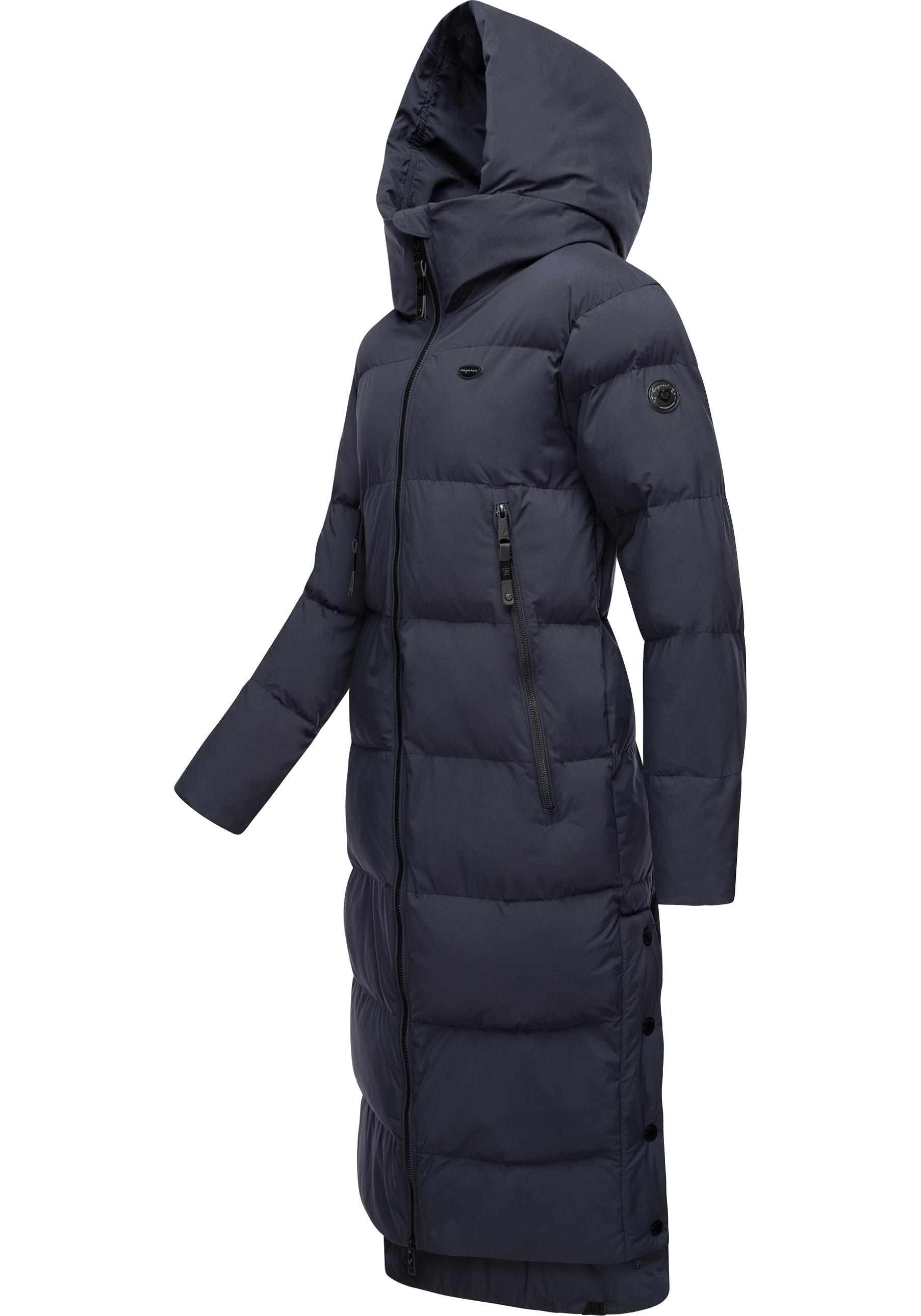 Ragwear Wintermantel »Patrise«, Extralanger Damen Winter Steppmantel mit Gehschlitzen