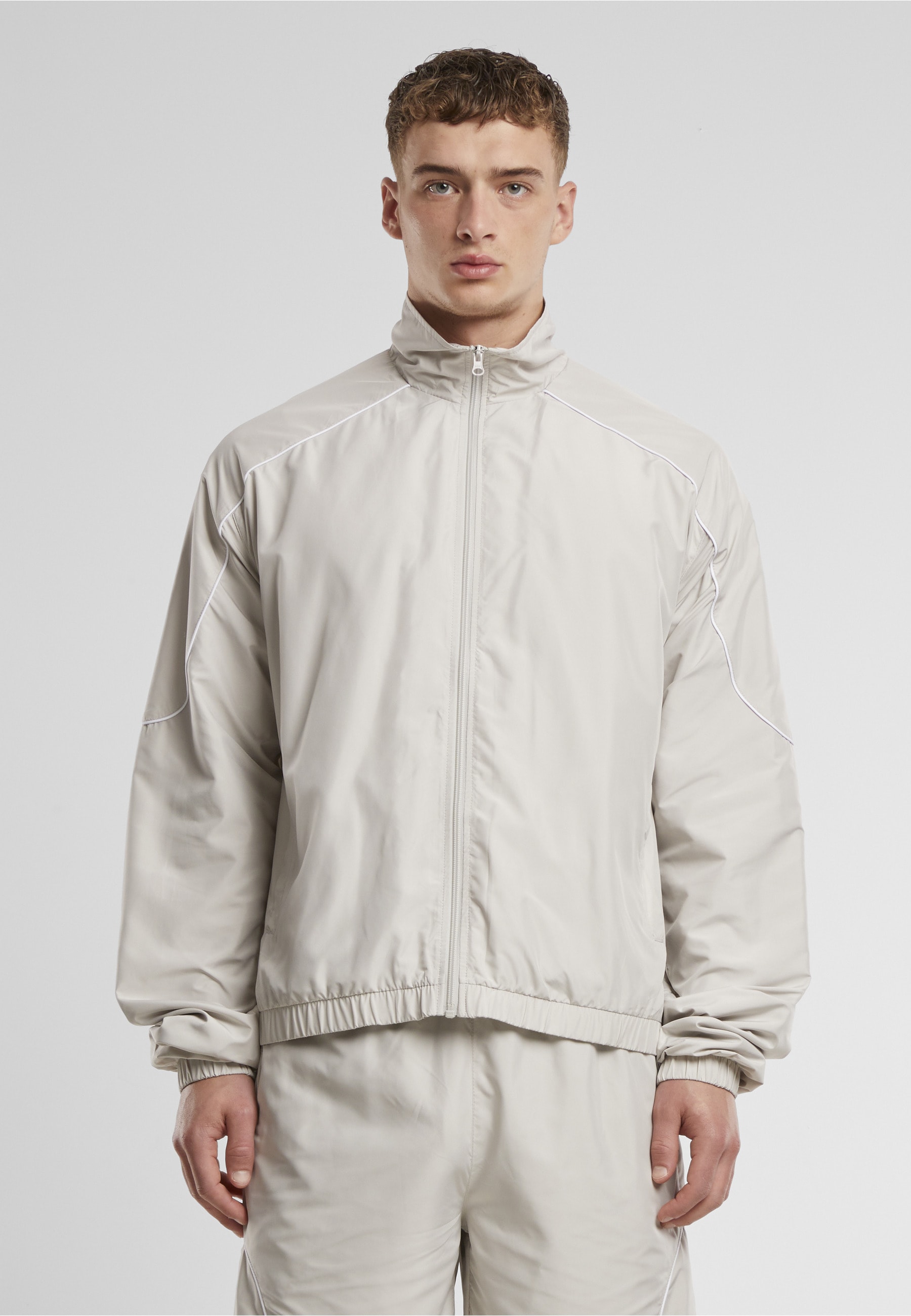 URBAN CLASSICS Trainingsjacke »Urban Classics Piped Panel Trackjacket« 1 Stk. tlg. ohne Kapuze