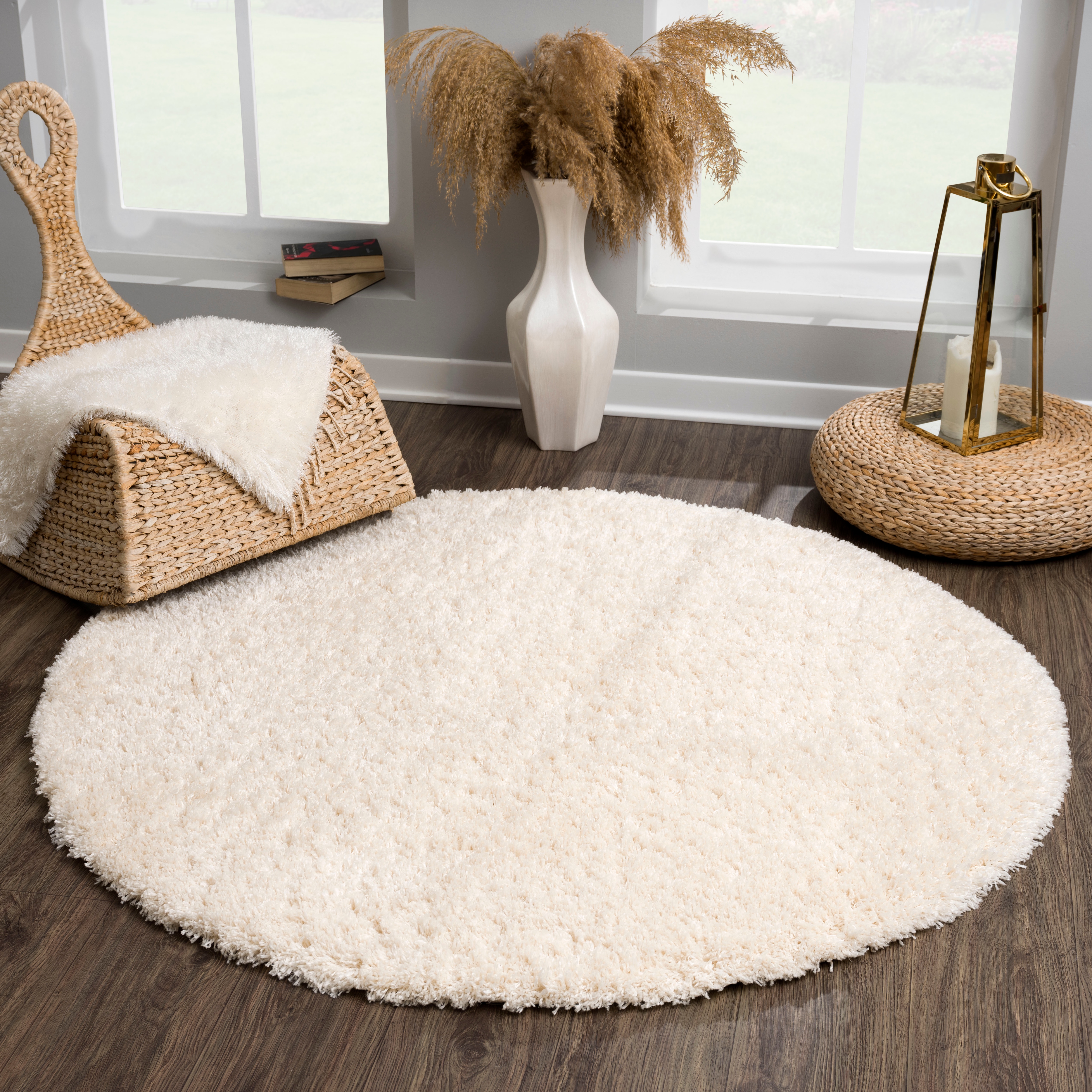 Sanat Hochflor-Teppich "Porto, auch als Läufer und in Rund erhältlich" rund 45 mm Höhe Wohnzimmer, Langflor, Shaggy,weich