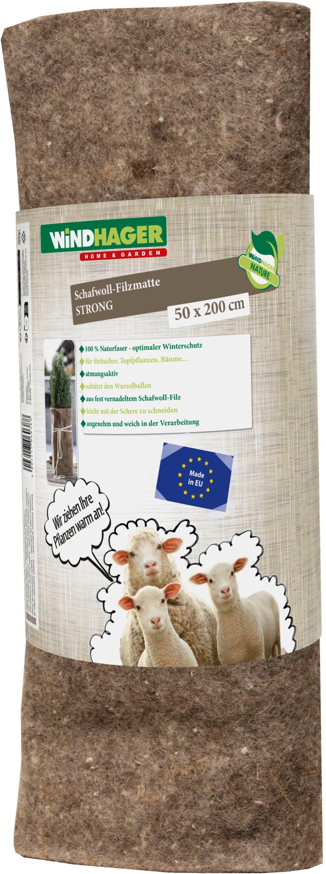 Windhager Winterschutzvlies »aus Schafwolle, Filzmatte für Pflanzen, Kälteschutz und Unkrautschutz« 1 Stk. tlg. Gartenvlies erhältlich in unterschiedlichen Größen