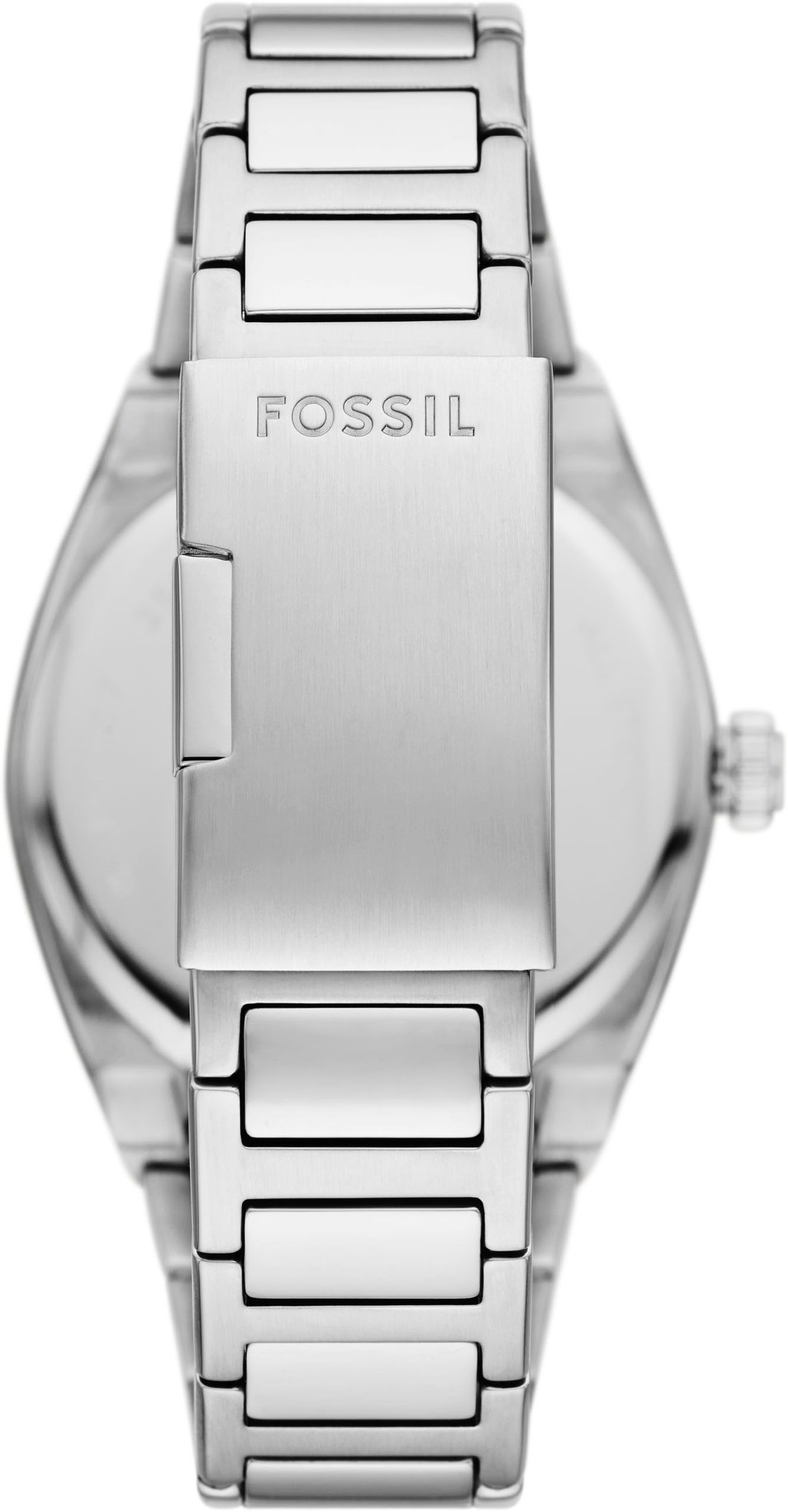 Fossil Quarzuhr »EVERETT«, Armbanduhr, Herrenuhr, Edelstahlarmband, Datum