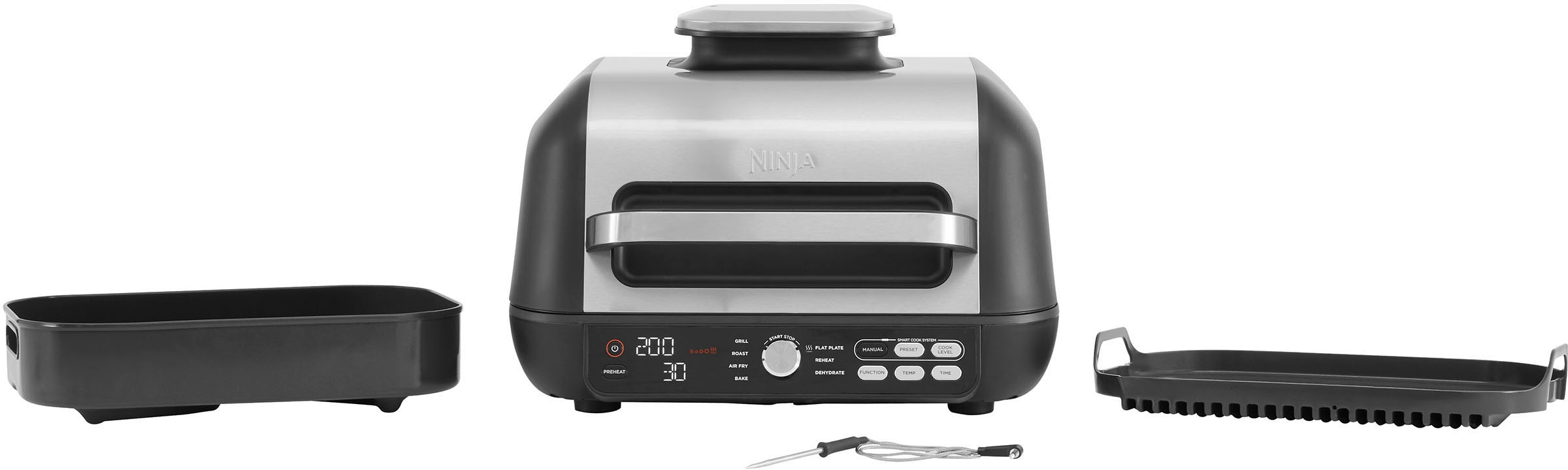 NINJA Elektrogrill »& Heißluftfritteuse, MAX PRO AG651EU«, 2460 W, inkl. Plancha, 3,8 L Volumen