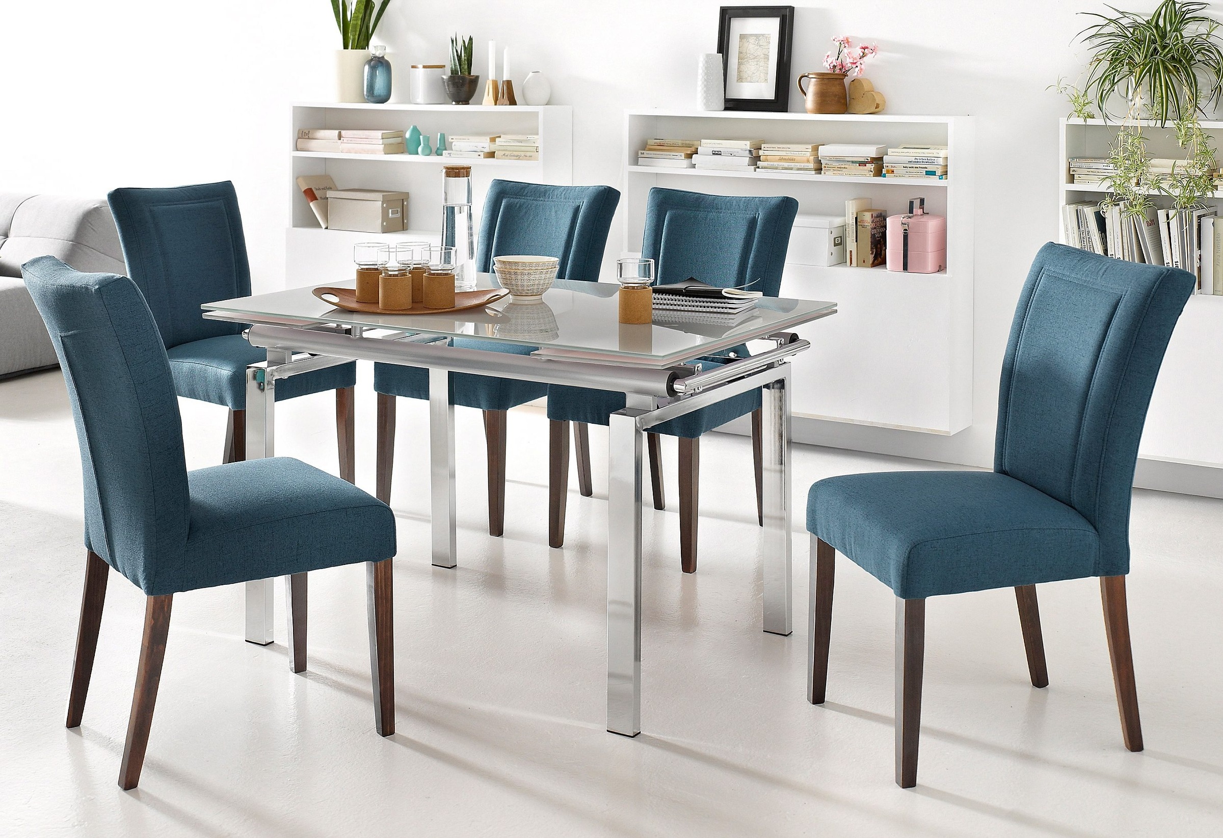 Home affaire Esszimmerstuhl »Zena«, (Set), 2 St., Microfaser, Gestell aus Massivholz, Polsterstuhl, Esszimmer, Bestseller