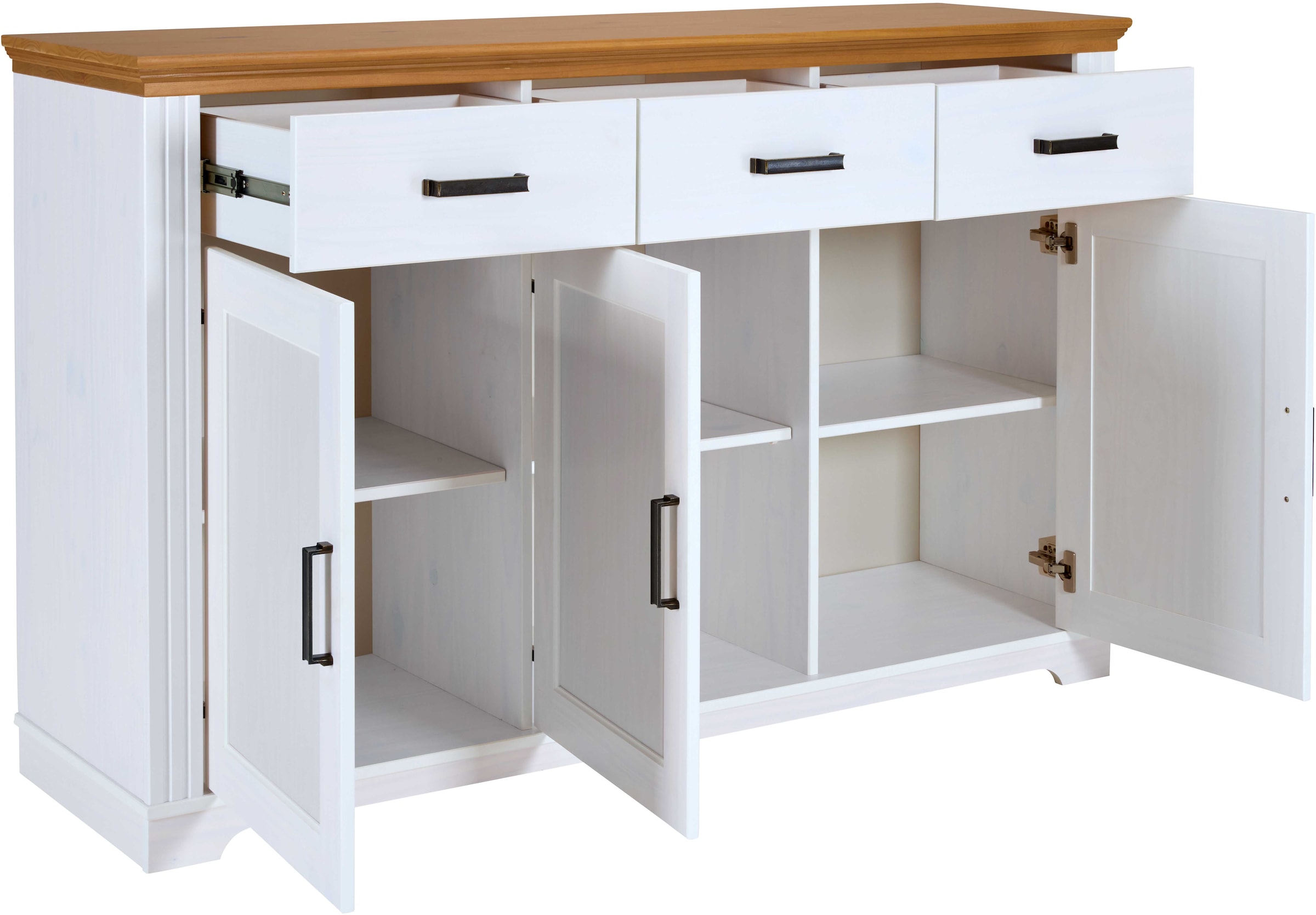 Inter Link Sideboard »Maluno« 1 Stk. tlg. Kiefer Massiv, Soft-Close, Stauraum, BxTxH: ca. 166,4 x 48,3 x 104 cm