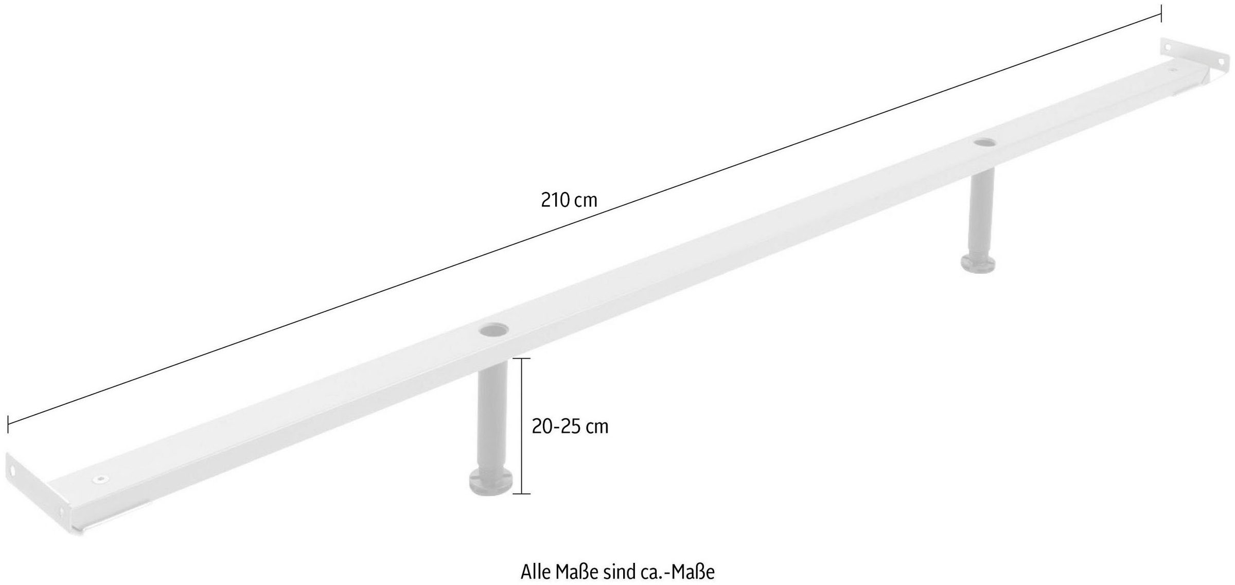 HASENA Möbelfuß »Midtraver«, 210 cm geeignet für die Serien Simone und  Pietro | BAUR