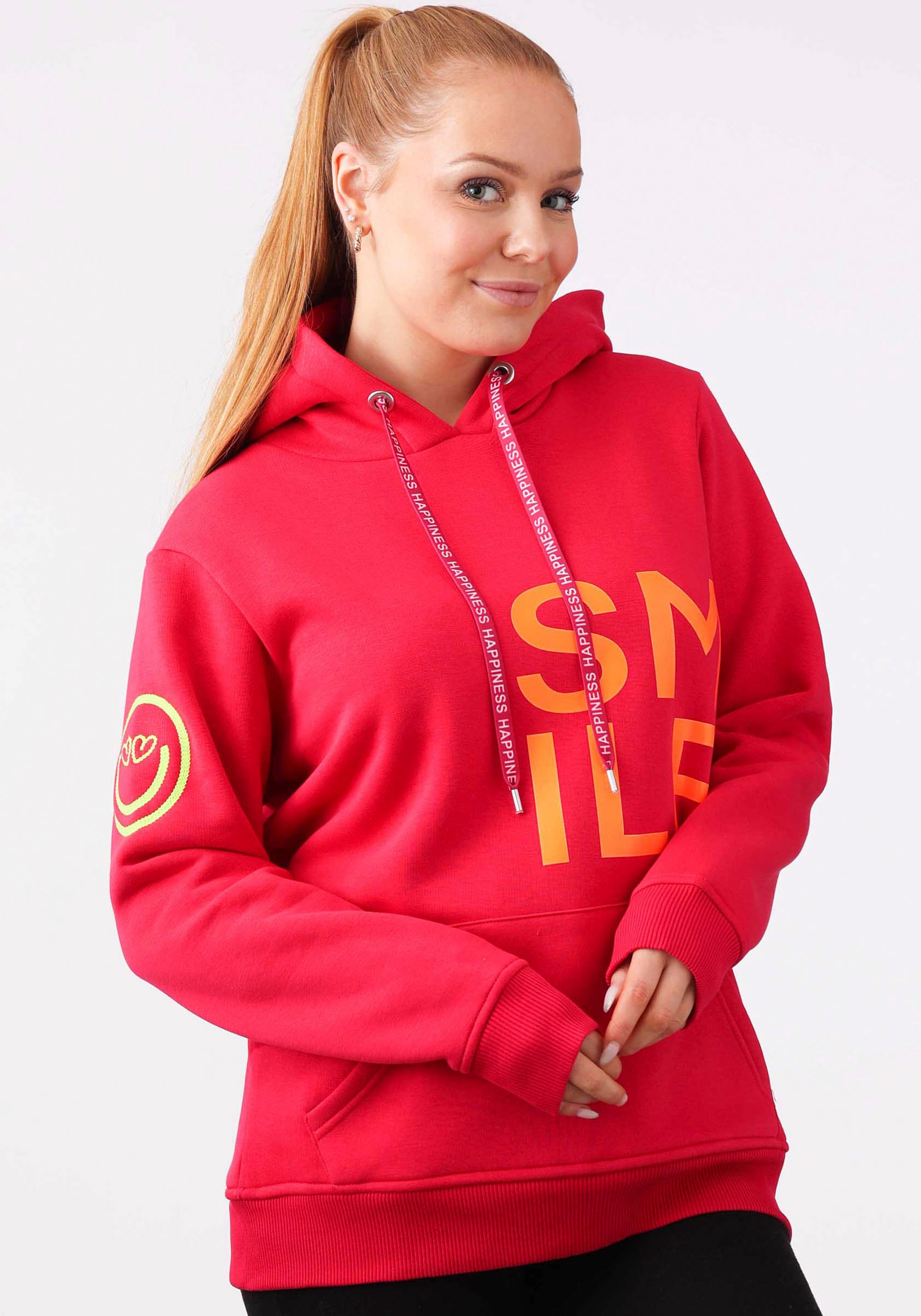 Zwillingsherz Hoodie ""Alissa"", Langarm, Kapuze, Neon-Details, Kordelzug, günstig online kaufen
