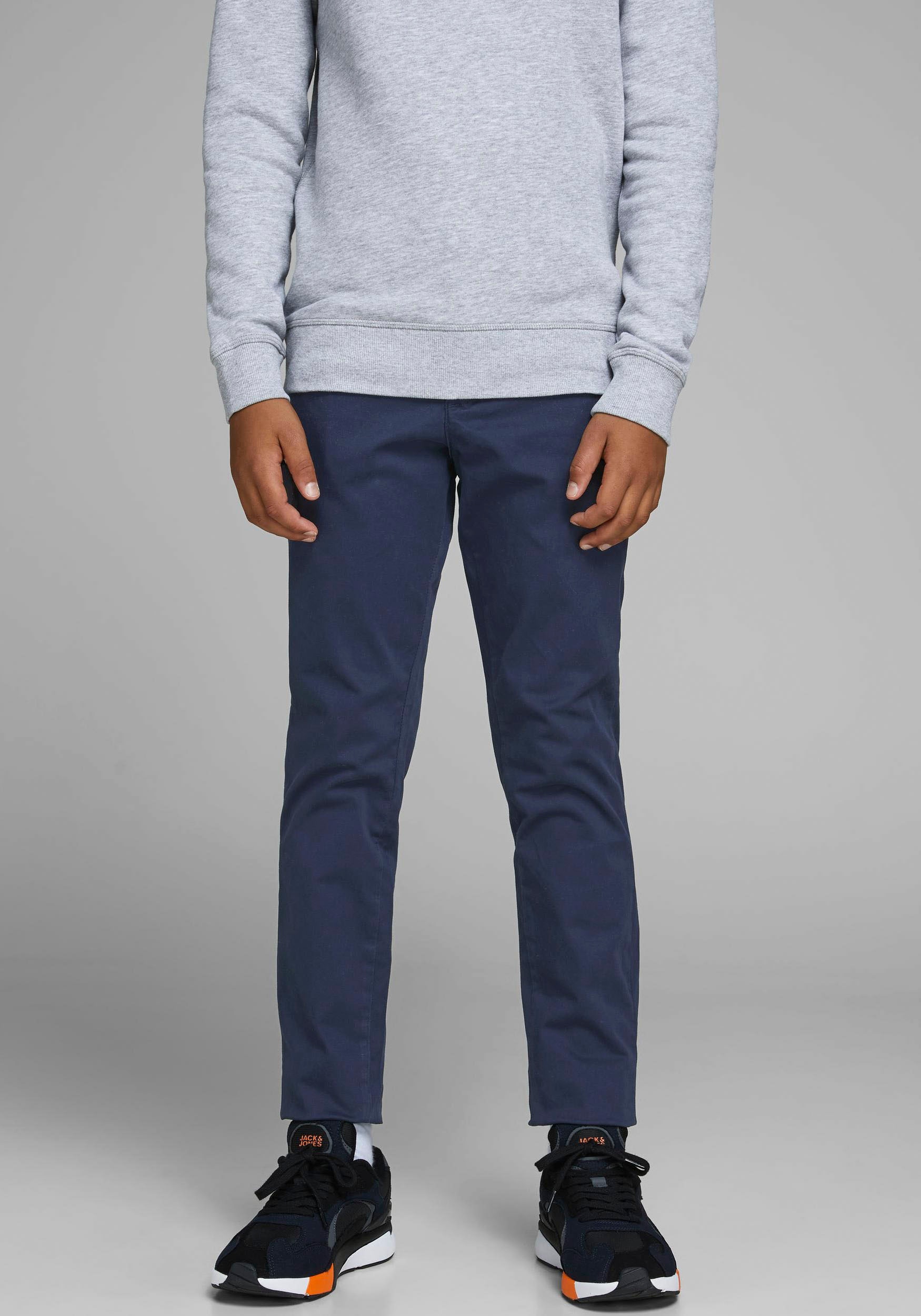 Jack & Jones Junior Chinos "JPSTMARCO bequem, elastisch, pflegeleicht" unifarben, casual, slim fit, Web
