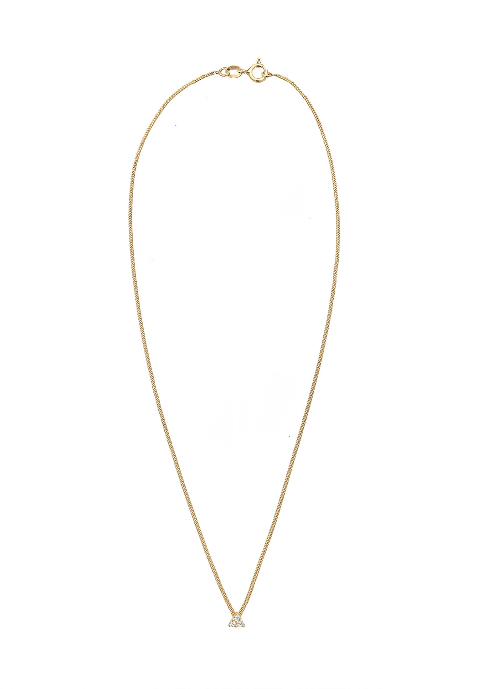 Elli DIAMONDS Collierkettchen »Dreieck Diamant Weiß Brillantschliff (0.045ct) 585 Gelbgold«