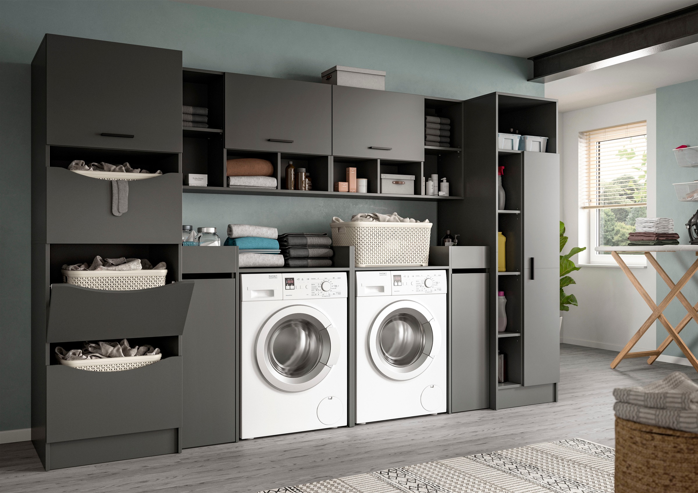 welltime Badmöbel-Set "FALAS, TOPSELLER, 8-teilig, Hauswirtschaftsraum Set, günstig online kaufen