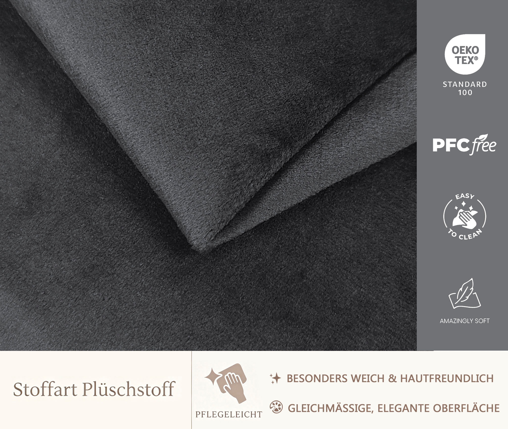 OTTO home Boxbett »BASILL, Polsterbett mit Bettkasten und Taschenfederkernmatratze H3« mit 7cm Komfortschaum-Topper, Samt-Bezug, 180x200cm