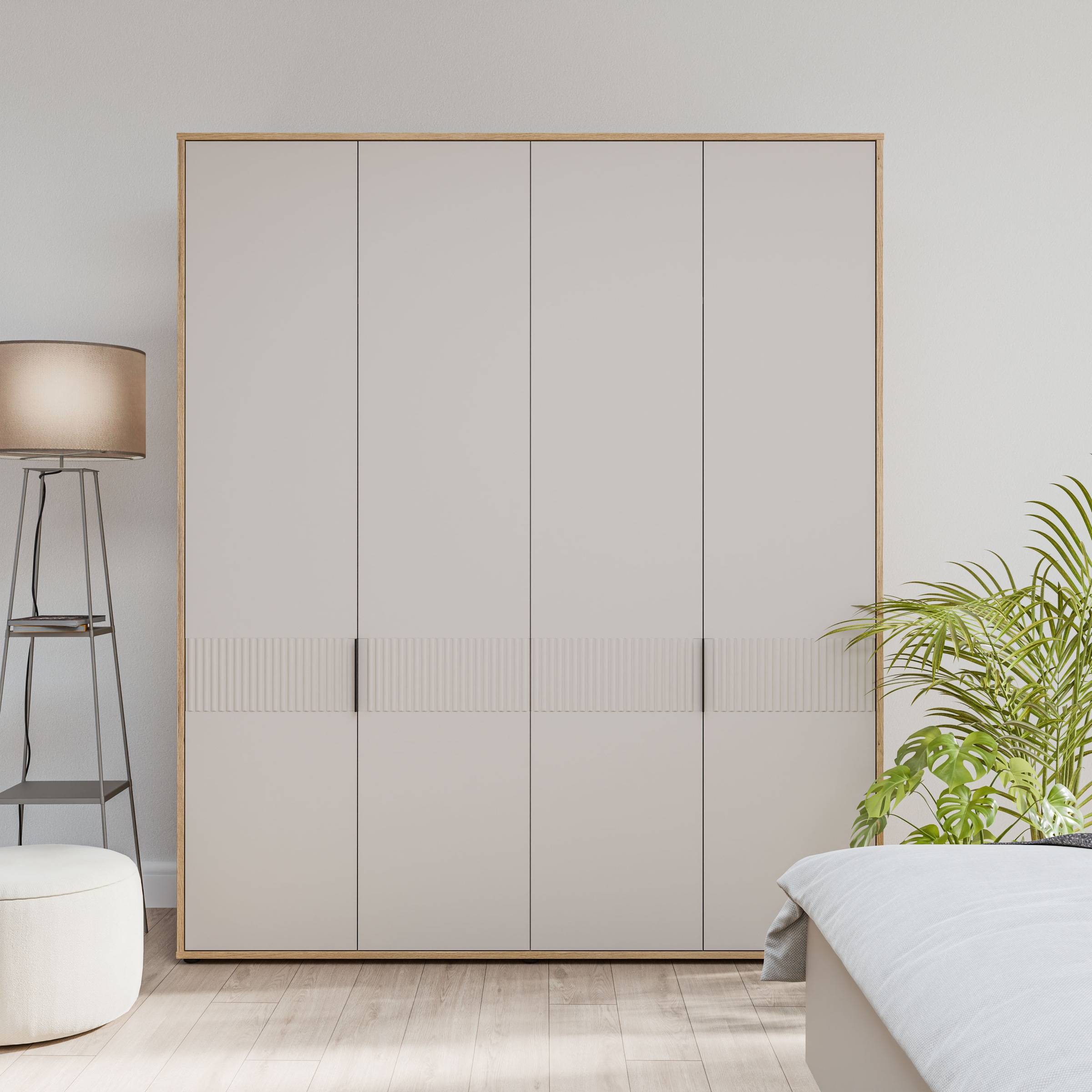 FORTE »Forte Seravel Drehtürenschrank, Lamellenoptik, 4 Türen« B/H/T 179,3/214,3/59,4 cm, Zubehör optional bestellbar