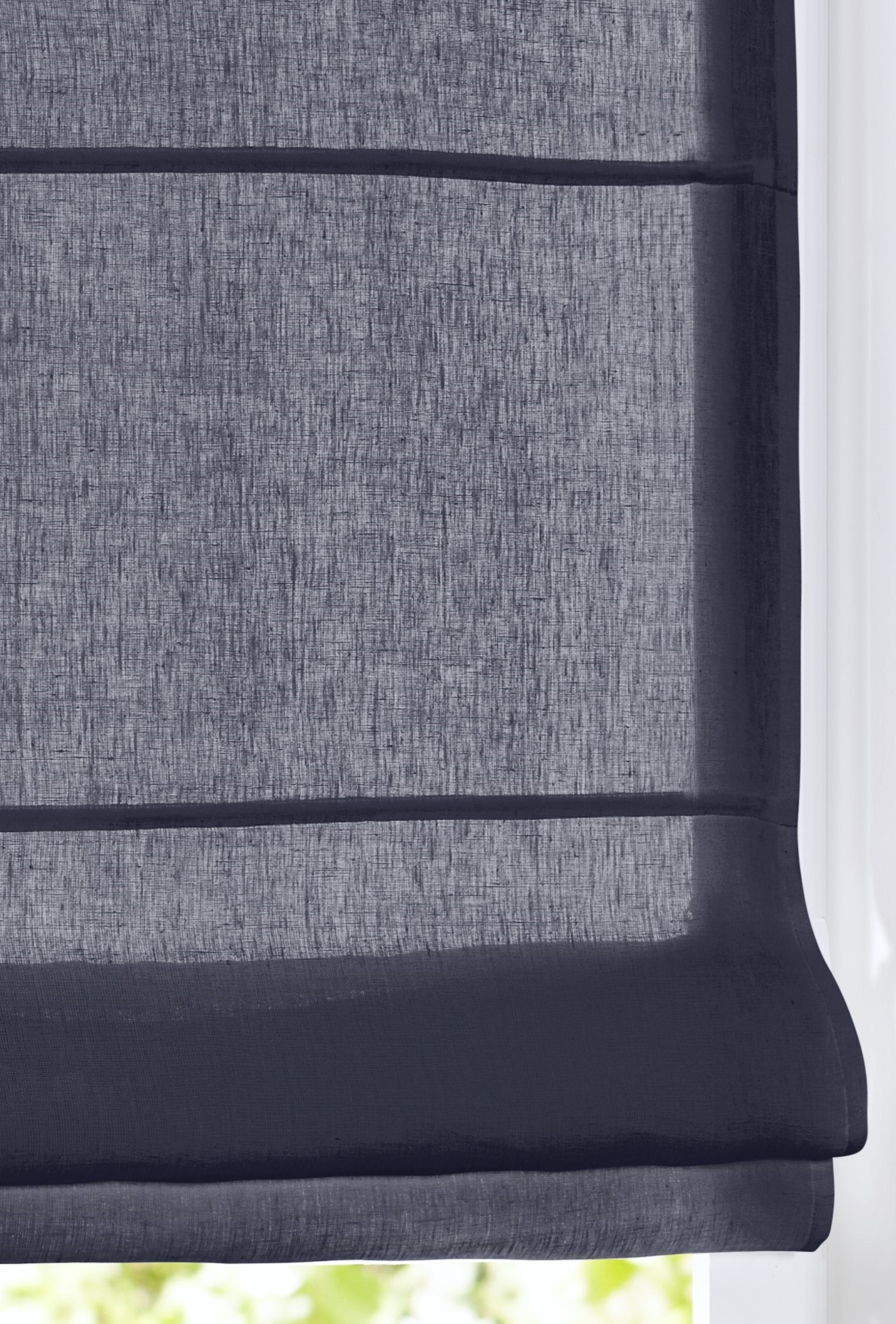 Thumbnail - Kutti Raffrollo "Metis" mit Hakenaufhängung ohne Bohren einfarbig, blickdicht, 100% Leinen, mit Edelstahlhaken, pflegele...