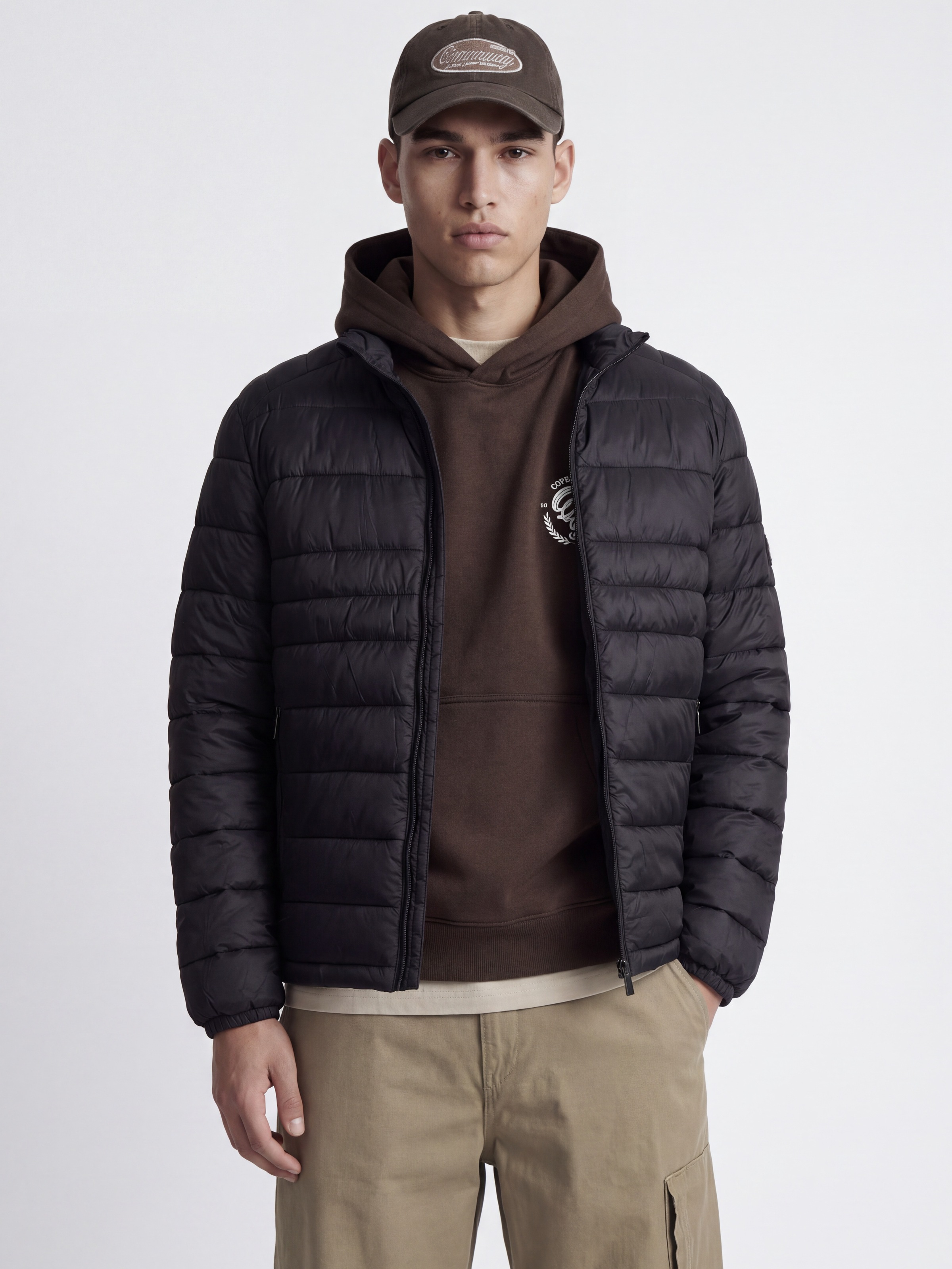 Jack & Jones Steppjacke »JJEKINGSLEY LIGHT PUFFER COLLAR NOOS« Kunstfaser, mit Stehkragen
