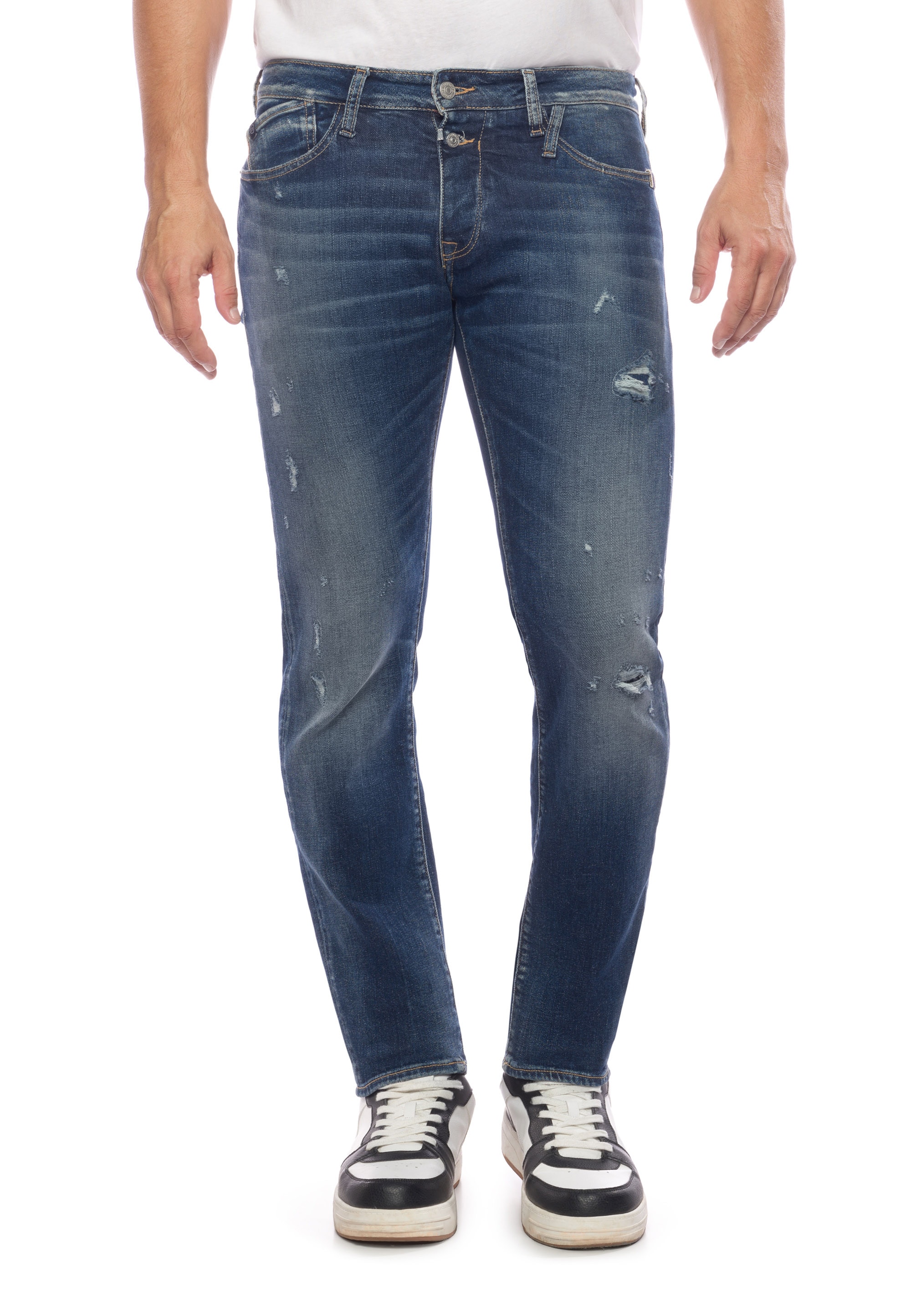 Le Temps Des Cerises Slim-fit-Jeans, mit angesagten Used-Details