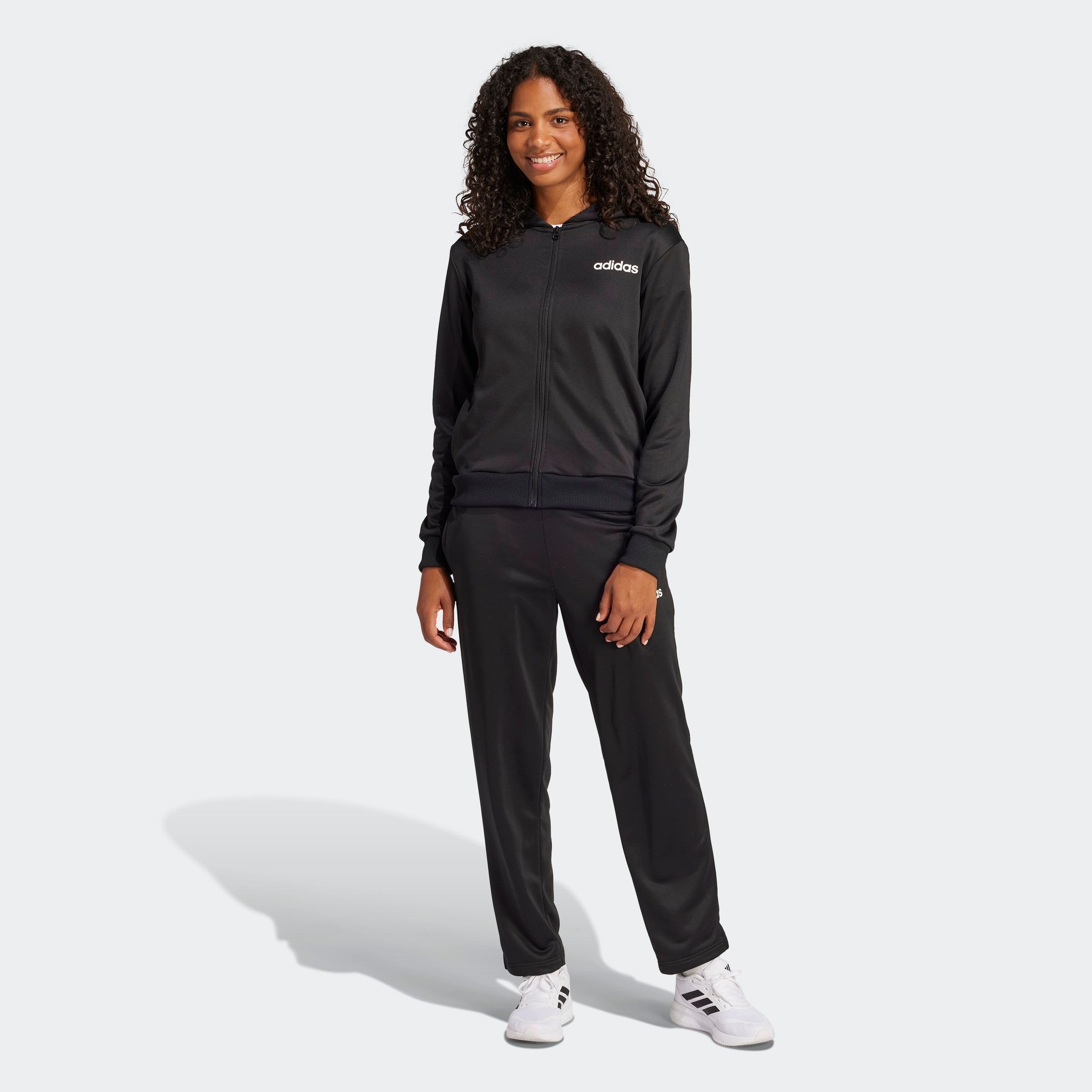 adidas Sportswear Trainingsanzug "ESSENTIALS LINEAR" 2 Stk. zweiteiliges Set, für Laufen, aus Polyester, mit Rippbündchen