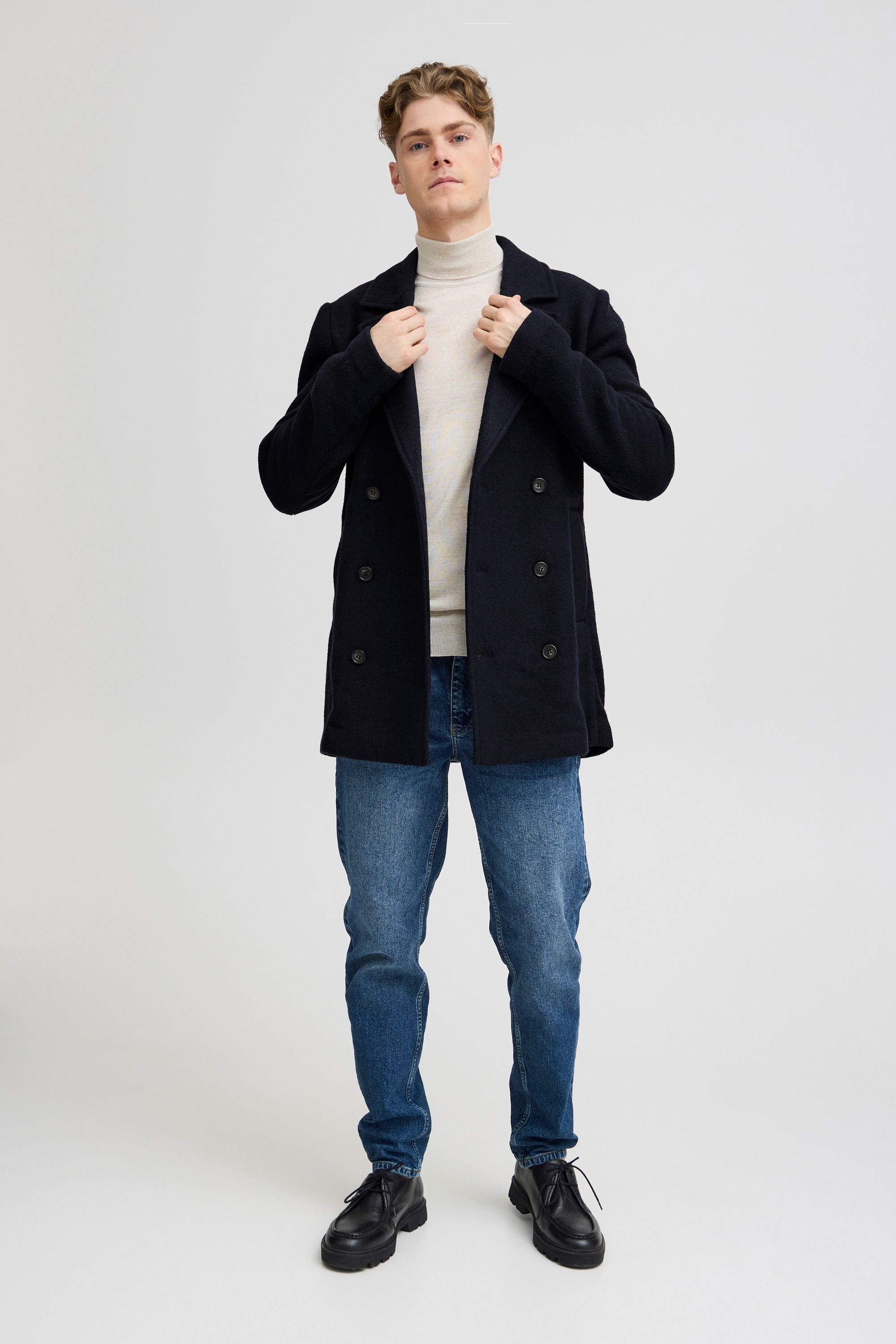 Casual Friday Wollmantel »Wollmantel CFVILMER wool mix peacoat«