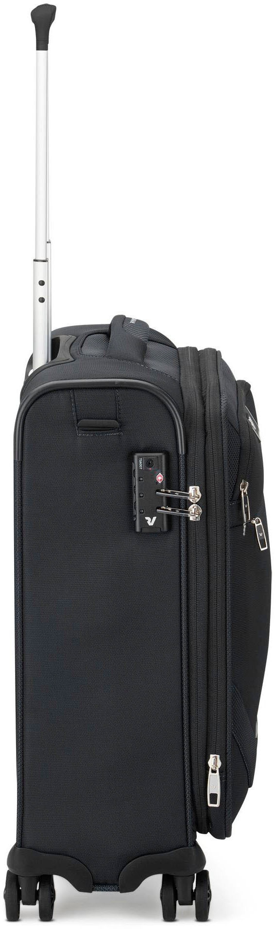 RONCATO Handgepäck-Trolley »Joy Carry-on, 55 cm, schwarz«, 4 Rollen, Handgepäck-Koffer Reisekoffer mit Volumenerweiterung und TSA Schloss