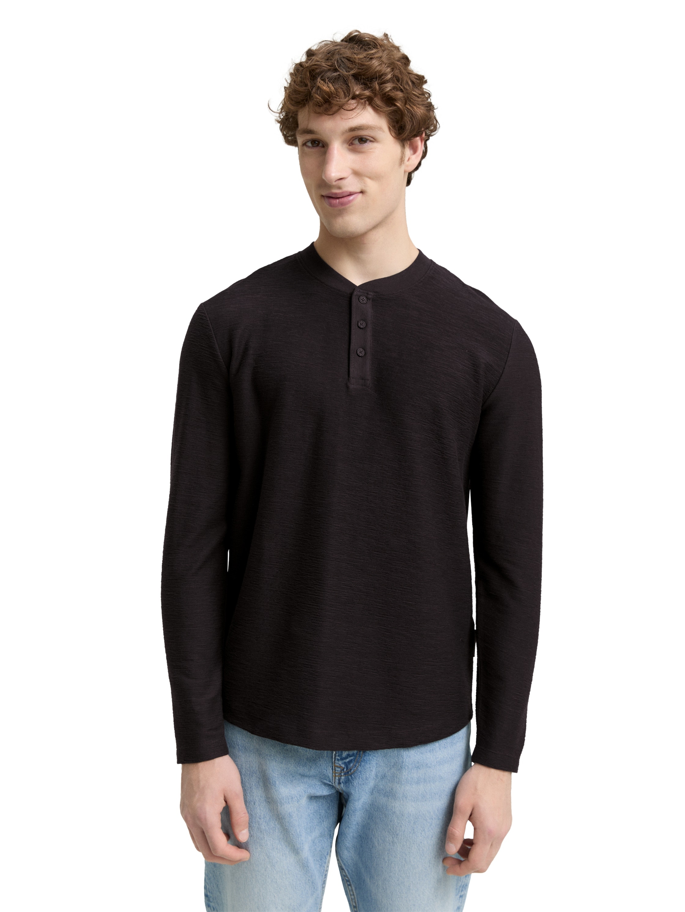 TOM TAILOR Denim Langarmshirt, mit Knopfleiste günstig online kaufen