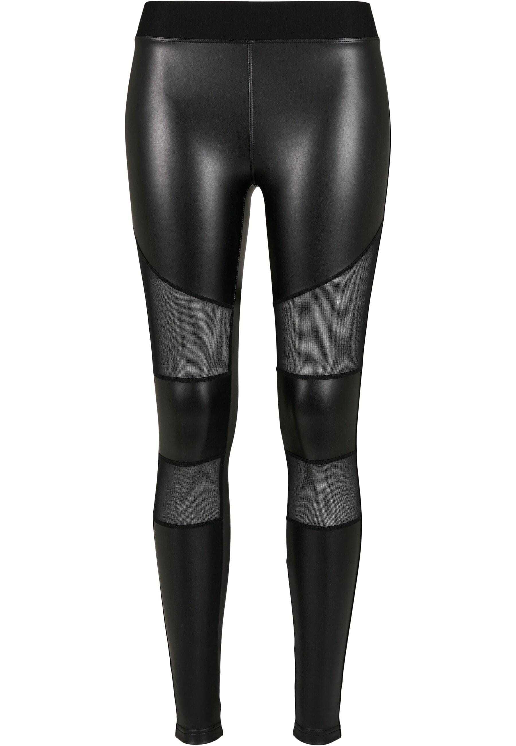 URBAN CLASSICS Leggings "Urban Classics Damen Ladies Tech Mesh Faux Leather Leggings", (1 tlg.)