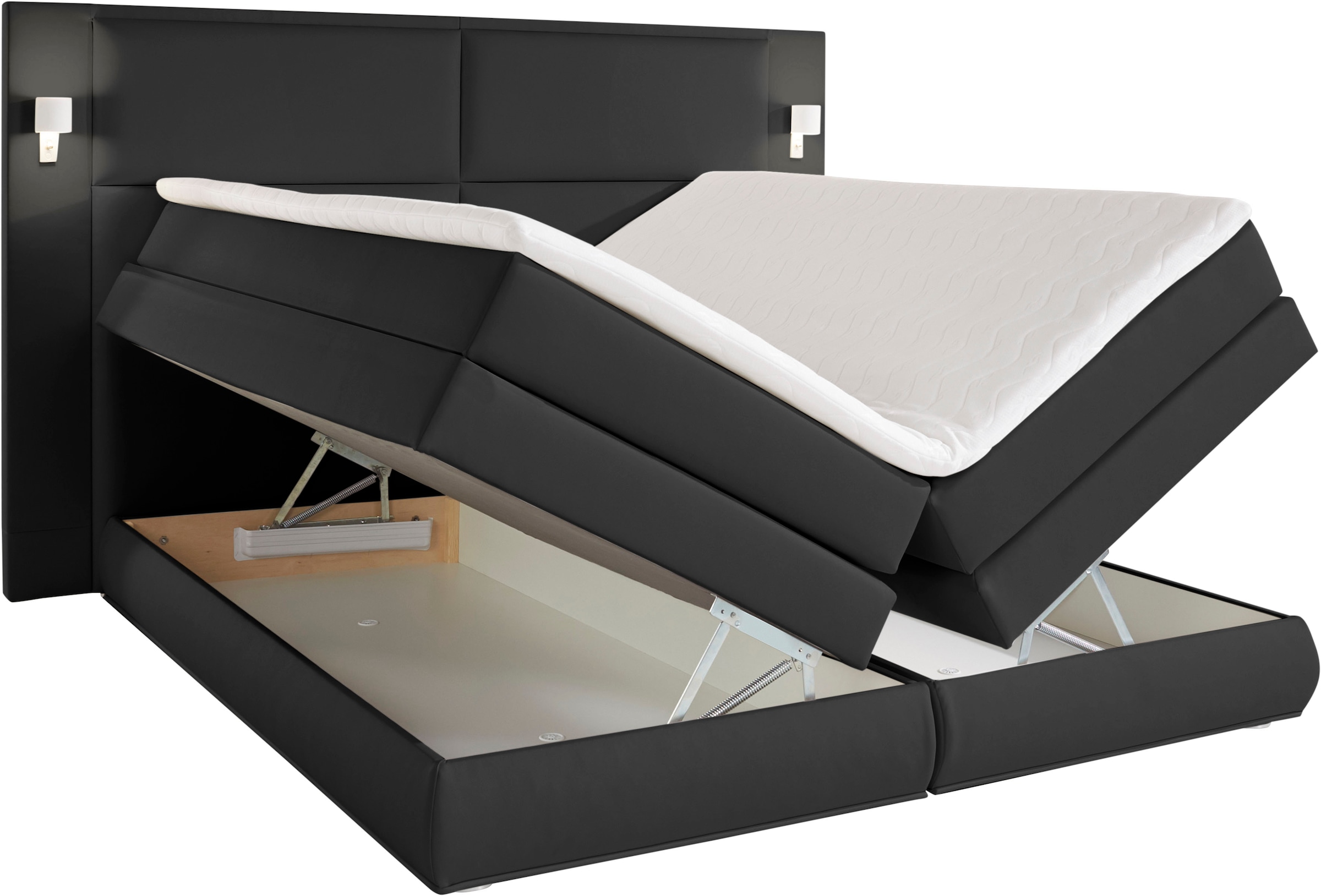 COLLECTION AB Boxspringbett Copenhagen, inklusive Bettkasten und Topper, wahlweise mit LED-Beleuchtung